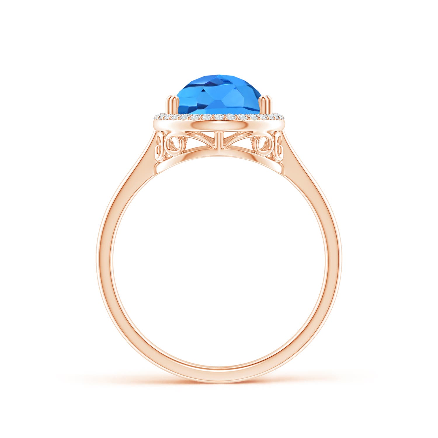 AAAA - Swiss Blue Topaz / 3.61 CT / 14 KT Rose Gold