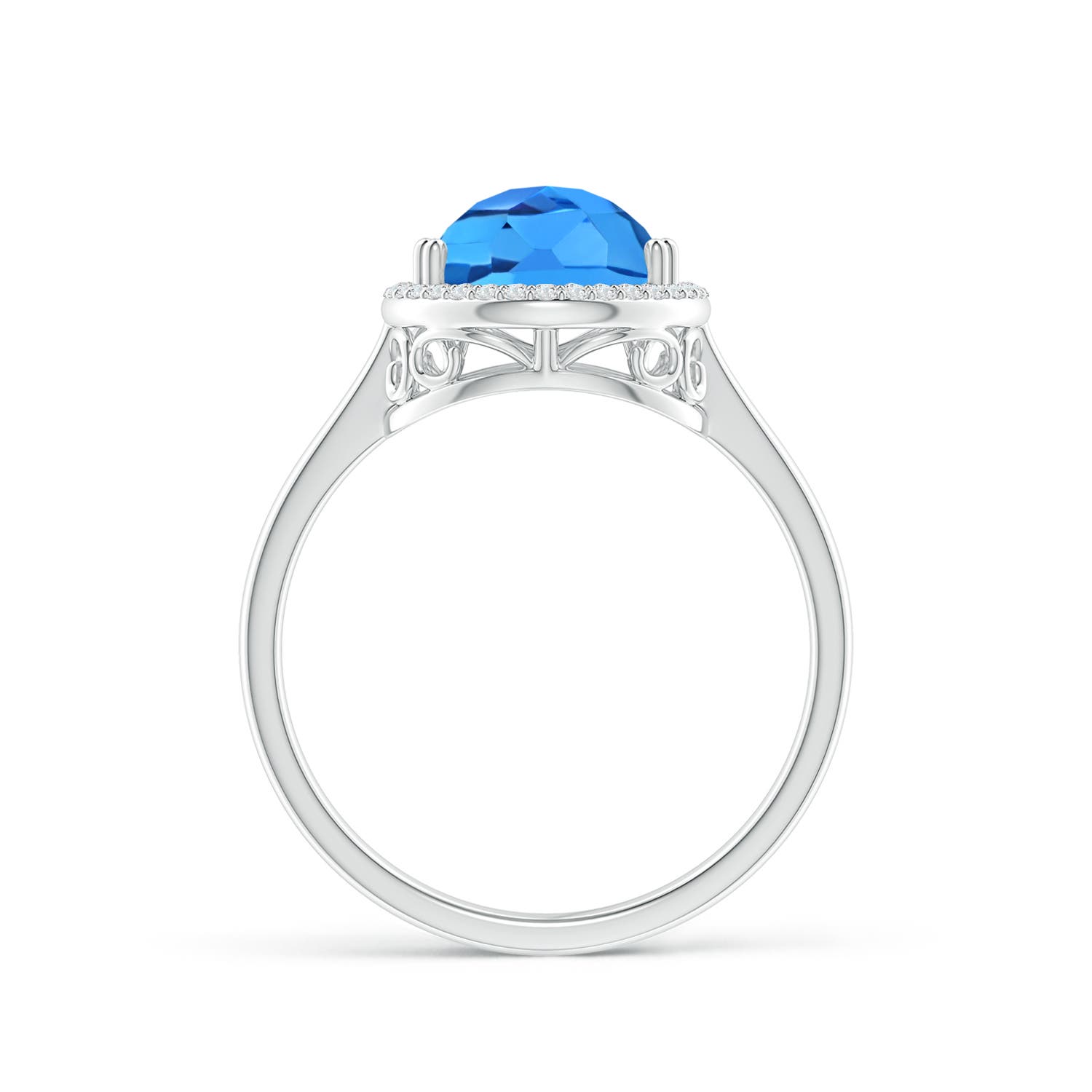 AAAA - Swiss Blue Topaz / 3.61 CT / 14 KT White Gold