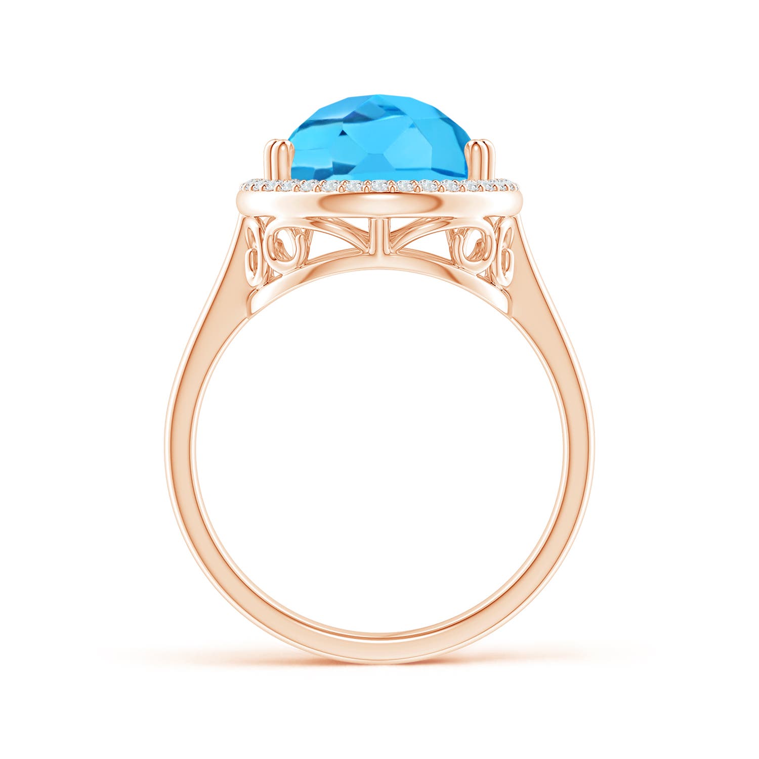 AA - Swiss Blue Topaz / 6.95 CT / 14 KT Rose Gold