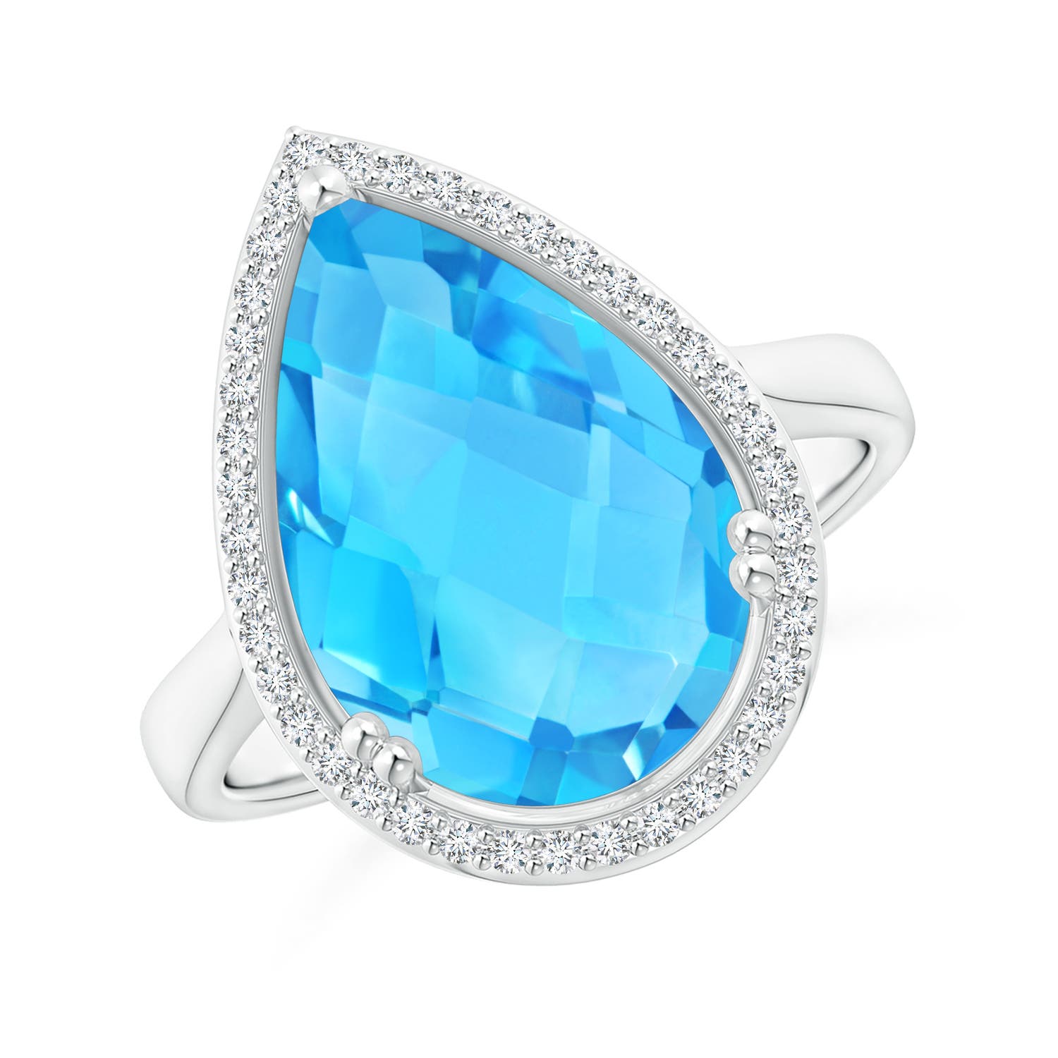 AA - Swiss Blue Topaz / 6.95 CT / 14 KT White Gold