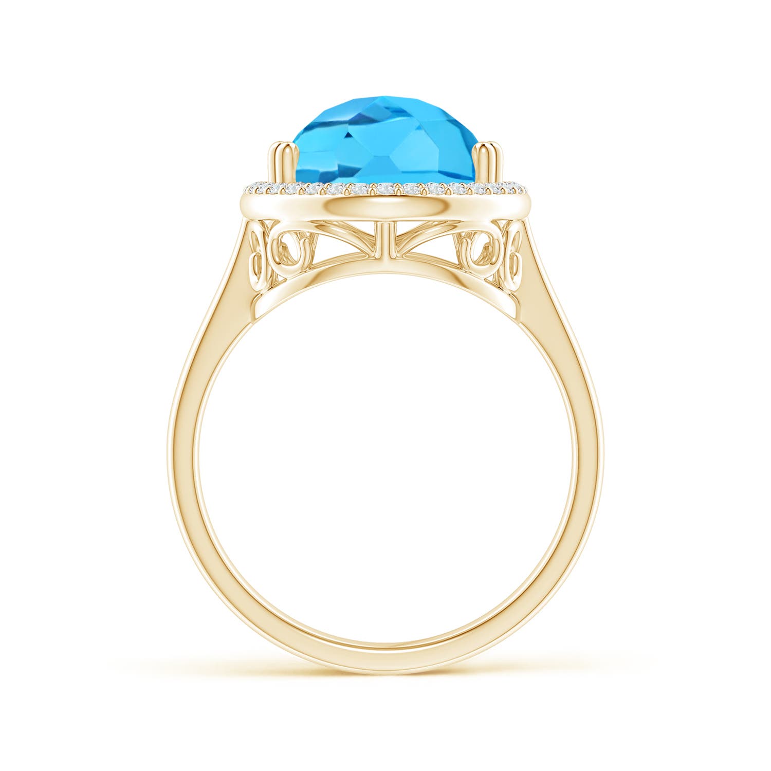 AA - Swiss Blue Topaz / 6.95 CT / 14 KT Yellow Gold