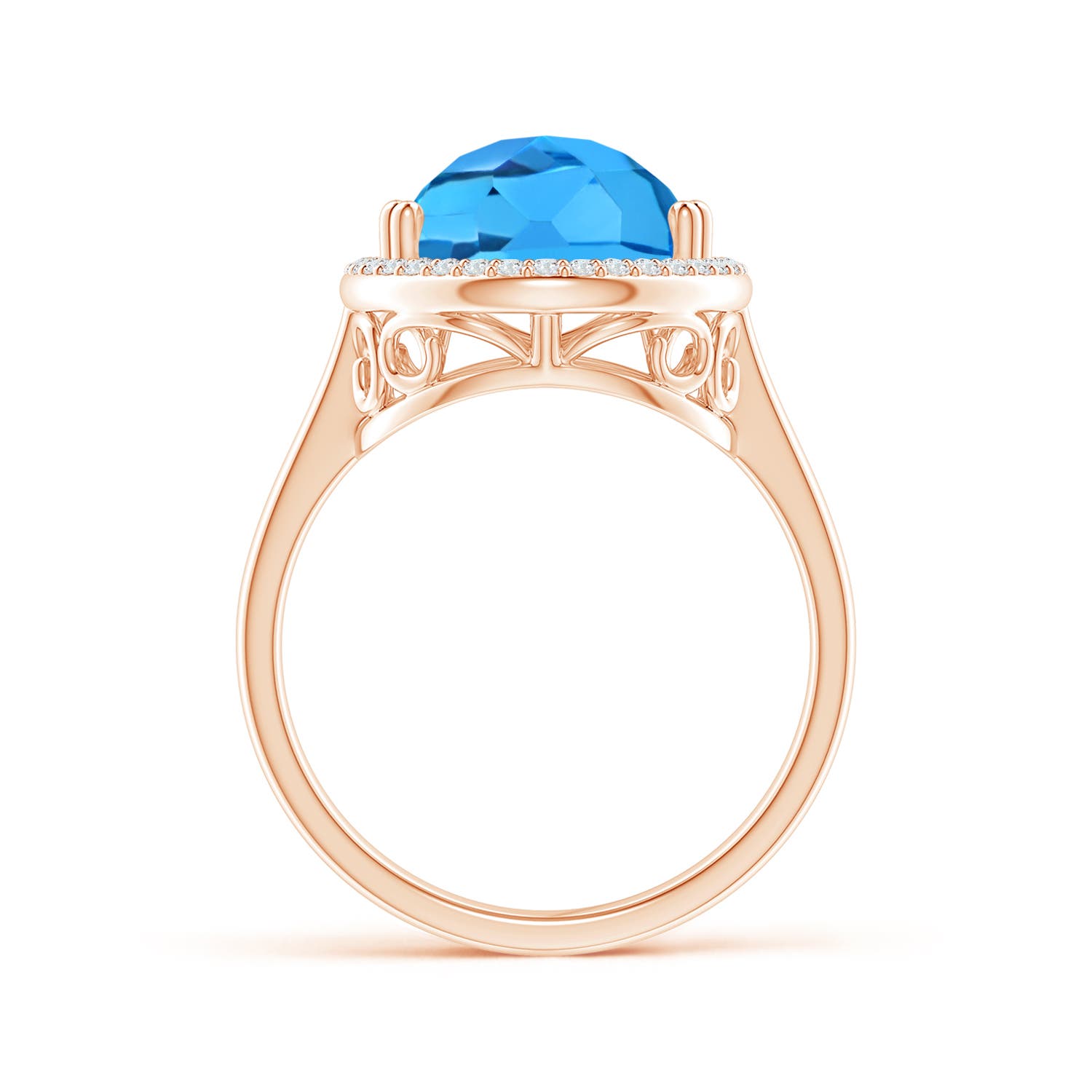 AAA - Swiss Blue Topaz / 6.95 CT / 14 KT Rose Gold