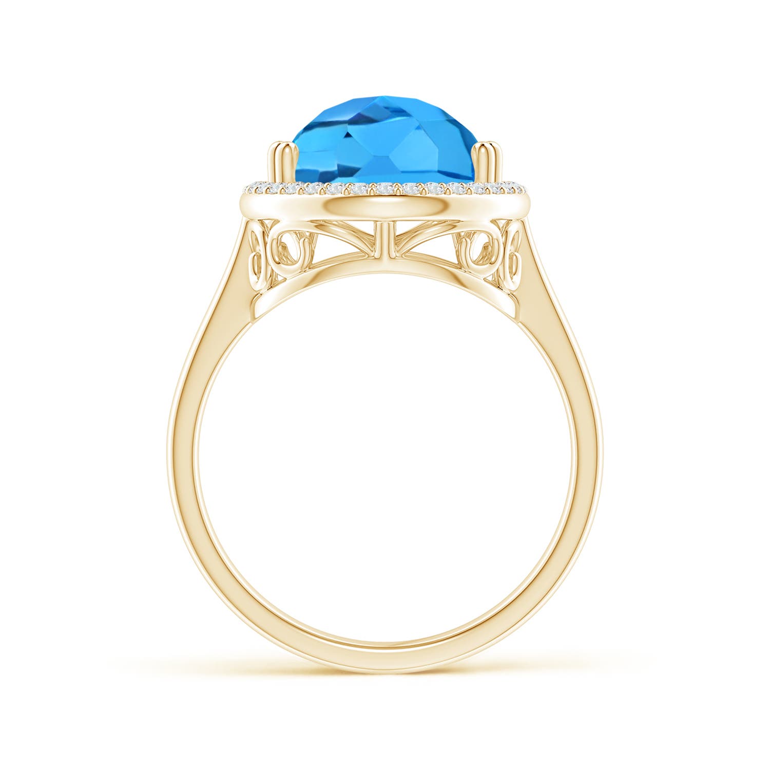 AAA - Swiss Blue Topaz / 6.95 CT / 14 KT Yellow Gold