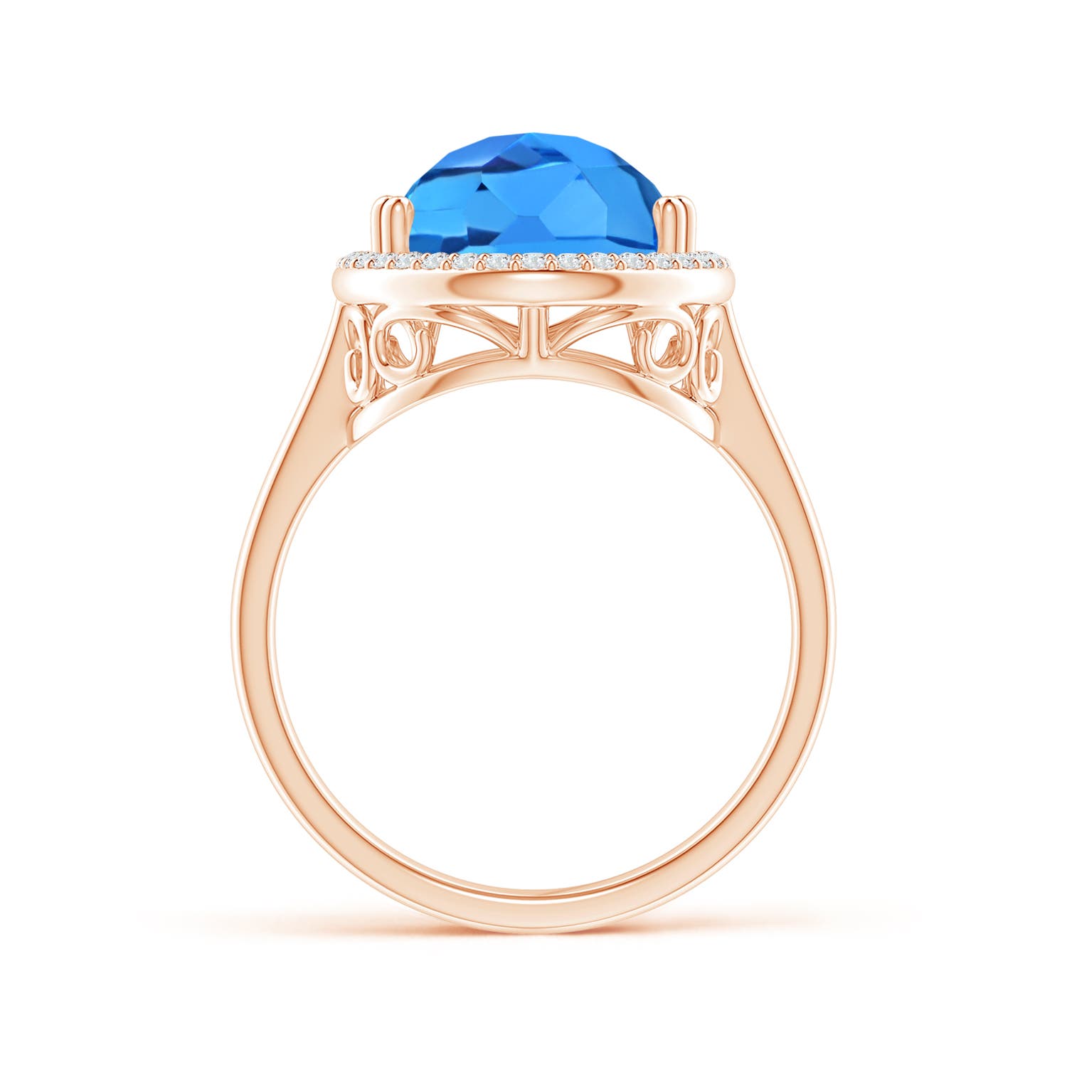 AAAA - Swiss Blue Topaz / 6.95 CT / 14 KT Rose Gold