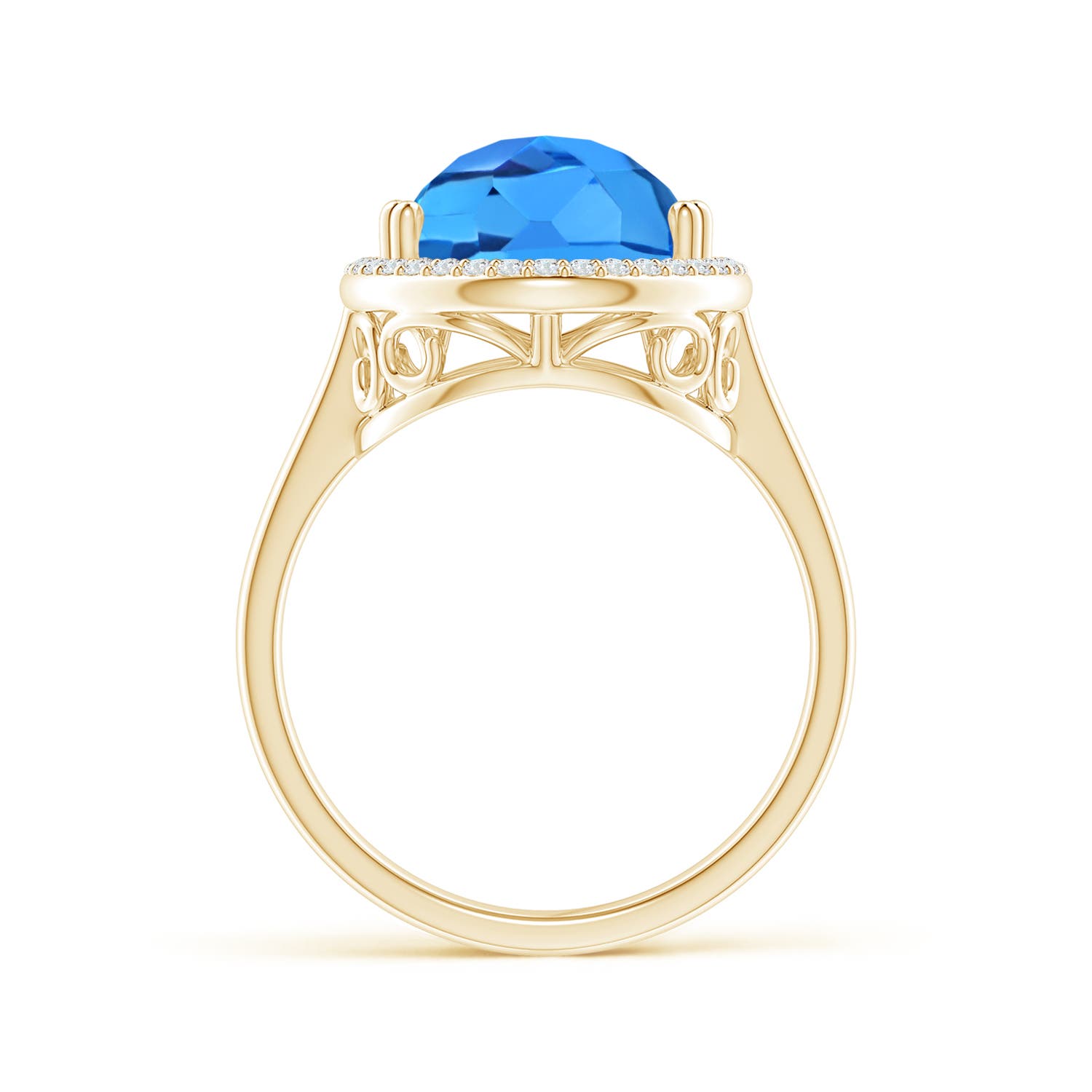 AAAA - Swiss Blue Topaz / 6.95 CT / 14 KT Yellow Gold