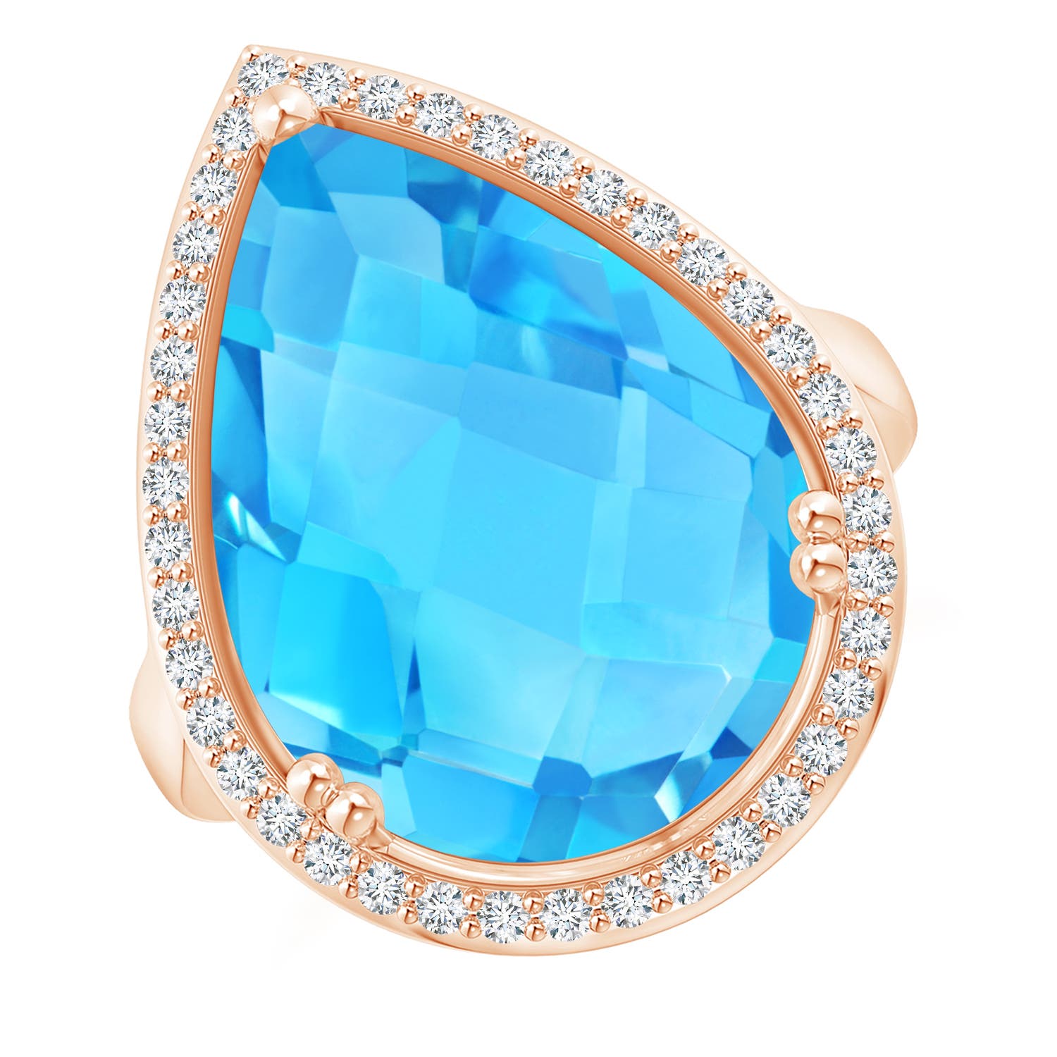 AA - Swiss Blue Topaz / 12.92 CT / 14 KT Rose Gold