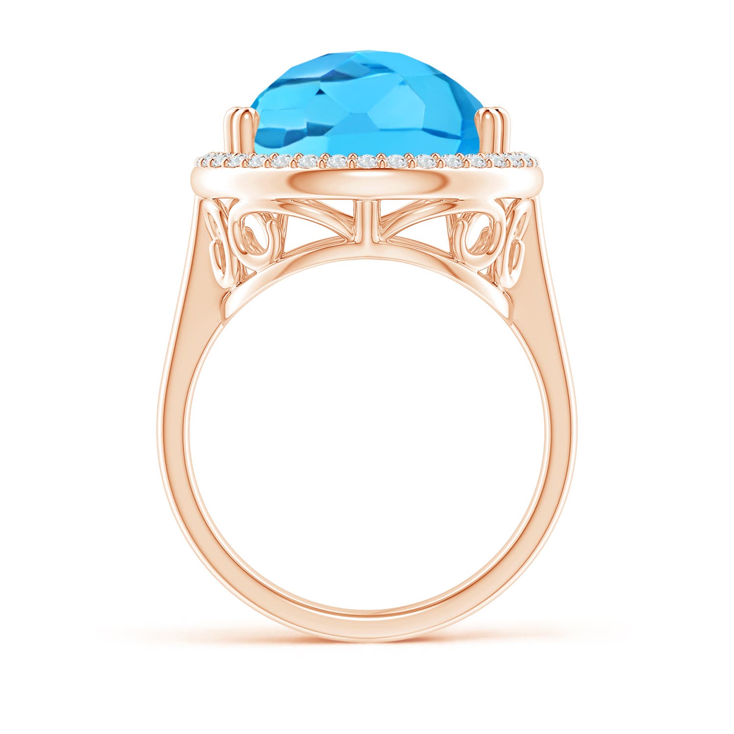 AA - Swiss Blue Topaz / 12.92 CT / 14 KT Rose Gold