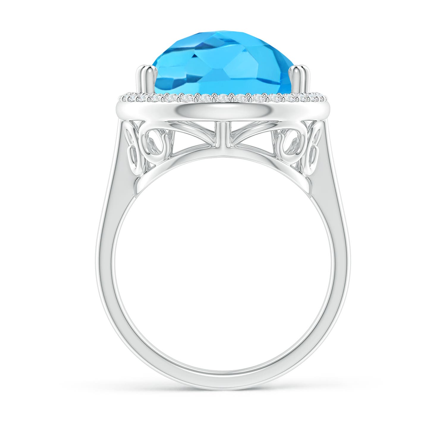 AA - Swiss Blue Topaz / 12.92 CT / 14 KT White Gold