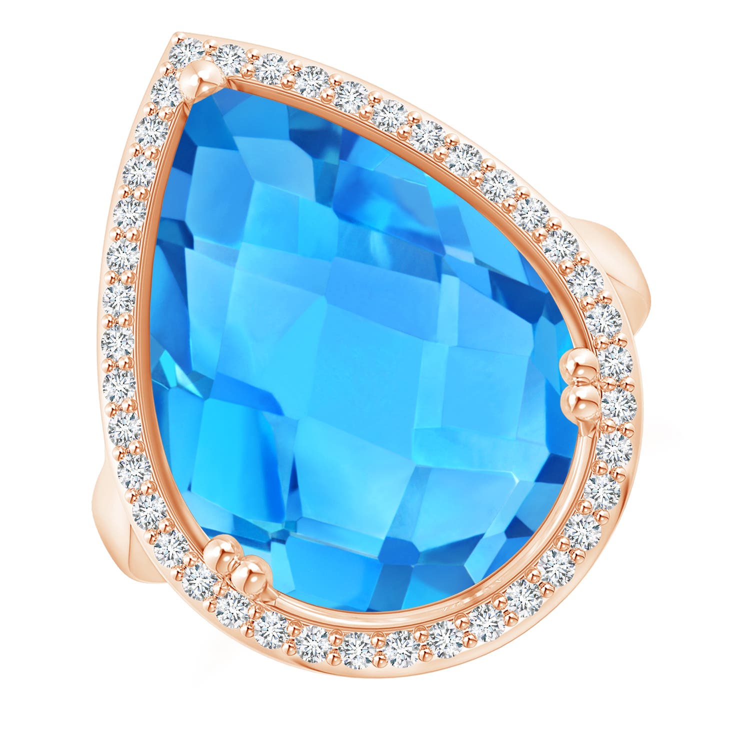 AAA - Swiss Blue Topaz / 12.92 CT / 14 KT Rose Gold