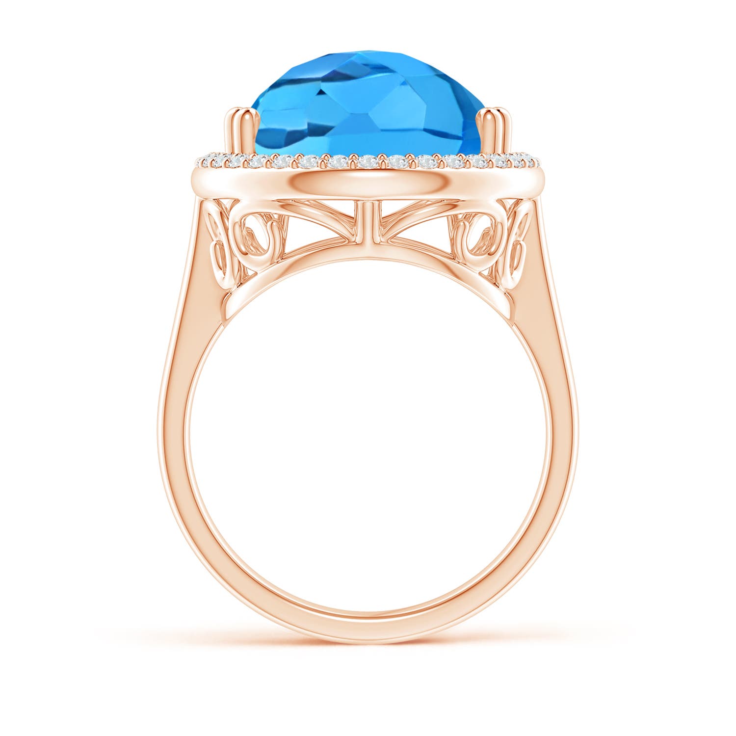 AAA - Swiss Blue Topaz / 12.92 CT / 14 KT Rose Gold