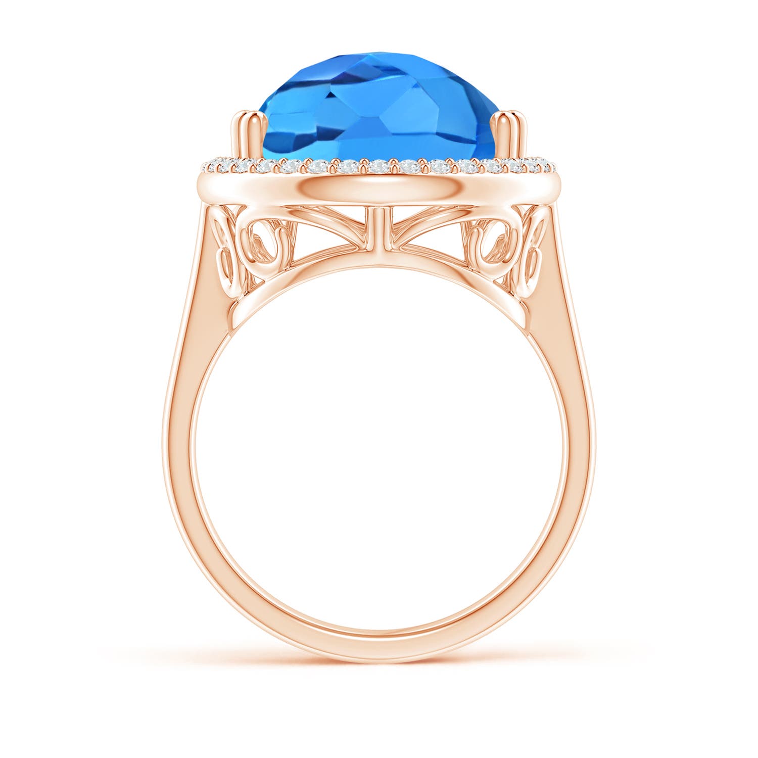 AAAA - Swiss Blue Topaz / 12.92 CT / 14 KT Rose Gold