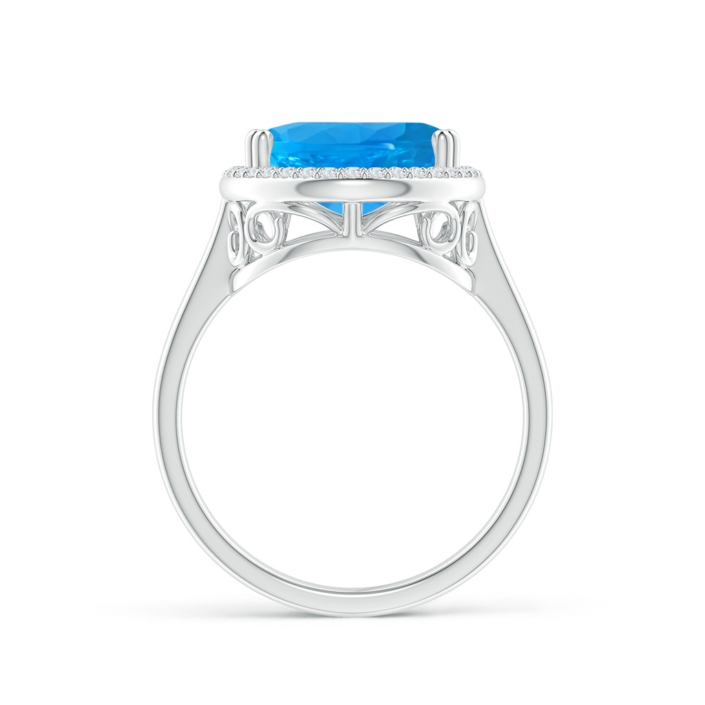 16.16x11.12x7.40mm AAAA GIA Certified Pear Swiss Blue Topaz Cocktail Ring in White Gold Side 199
