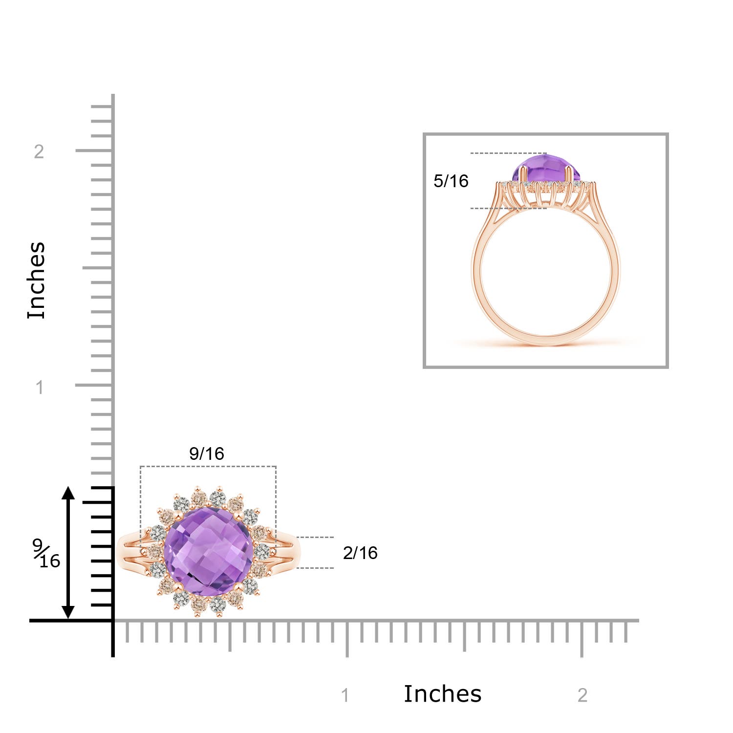 A - Amethyst / 4.17 CT / 14 KT Rose Gold