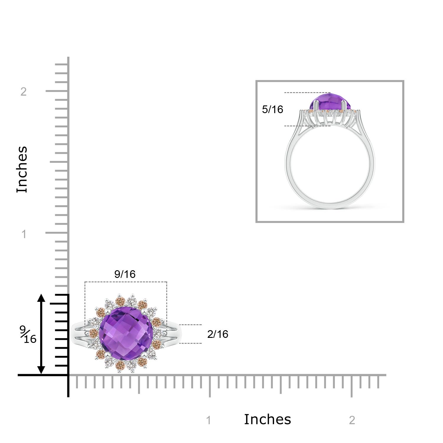 AA - Amethyst / 4.17 CT / 14 KT White Gold