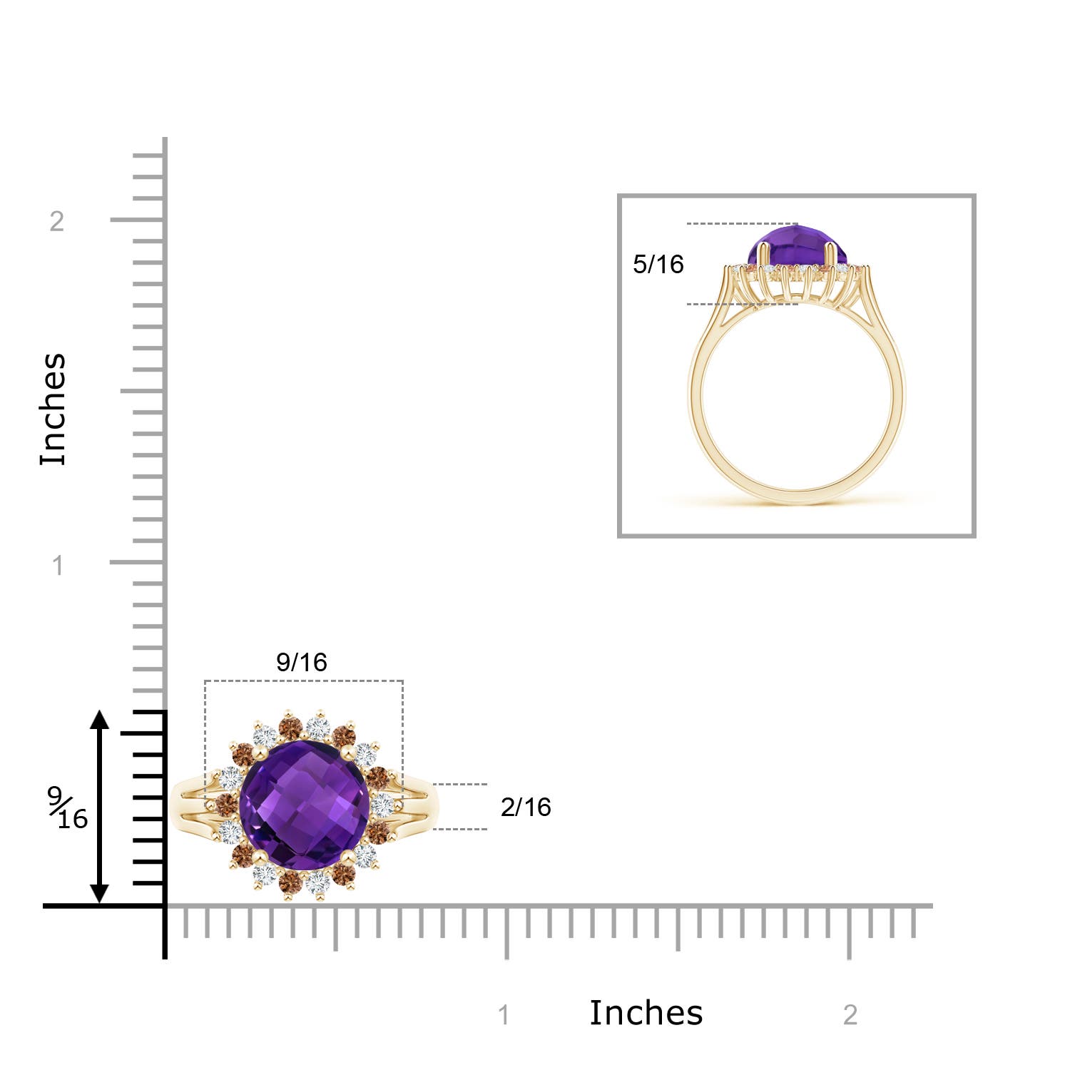 AAAA - Amethyst / 4.17 CT / 14 KT Yellow Gold