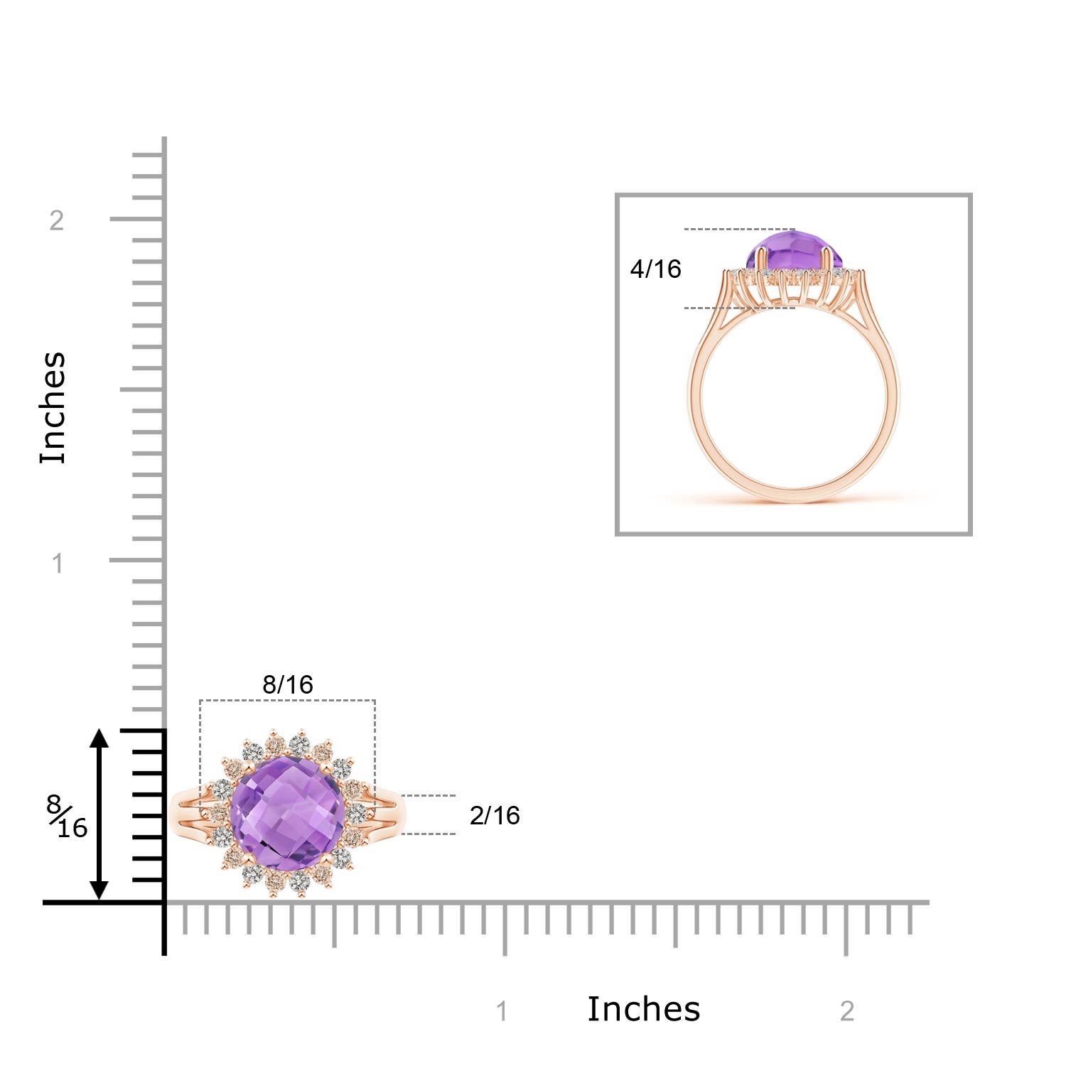 A - Amethyst / 2.1 CT / 14 KT Rose Gold