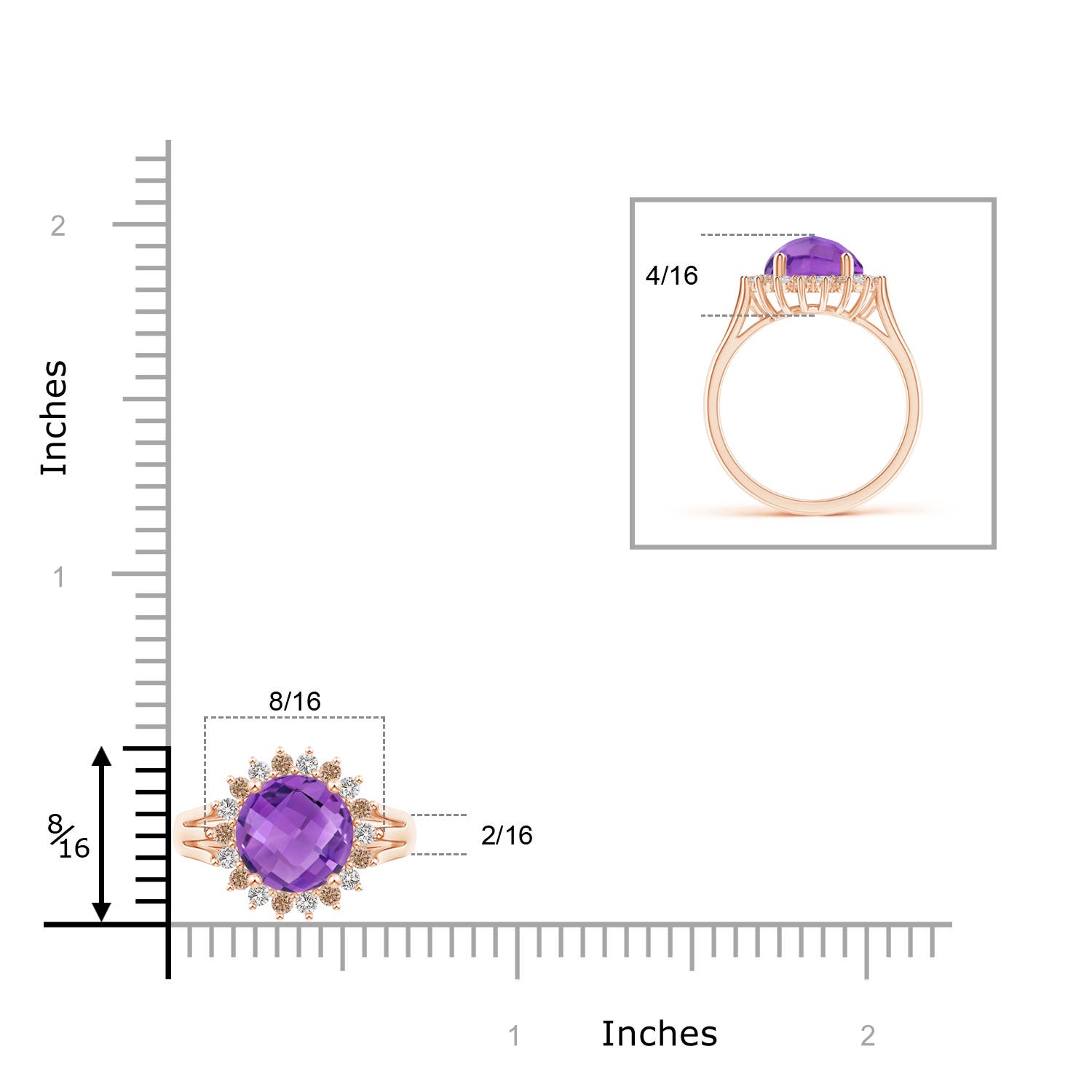 AA - Amethyst / 2.1 CT / 14 KT Rose Gold