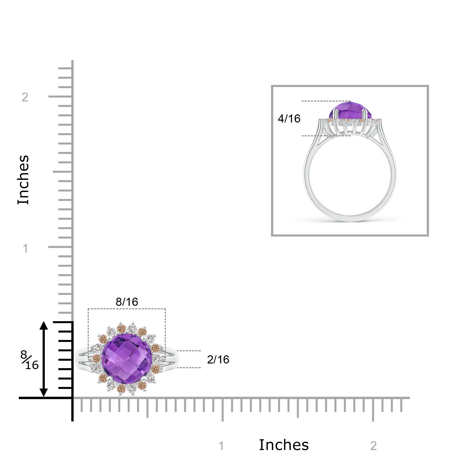 AA - Amethyst / 2.1 CT / 14 KT White Gold