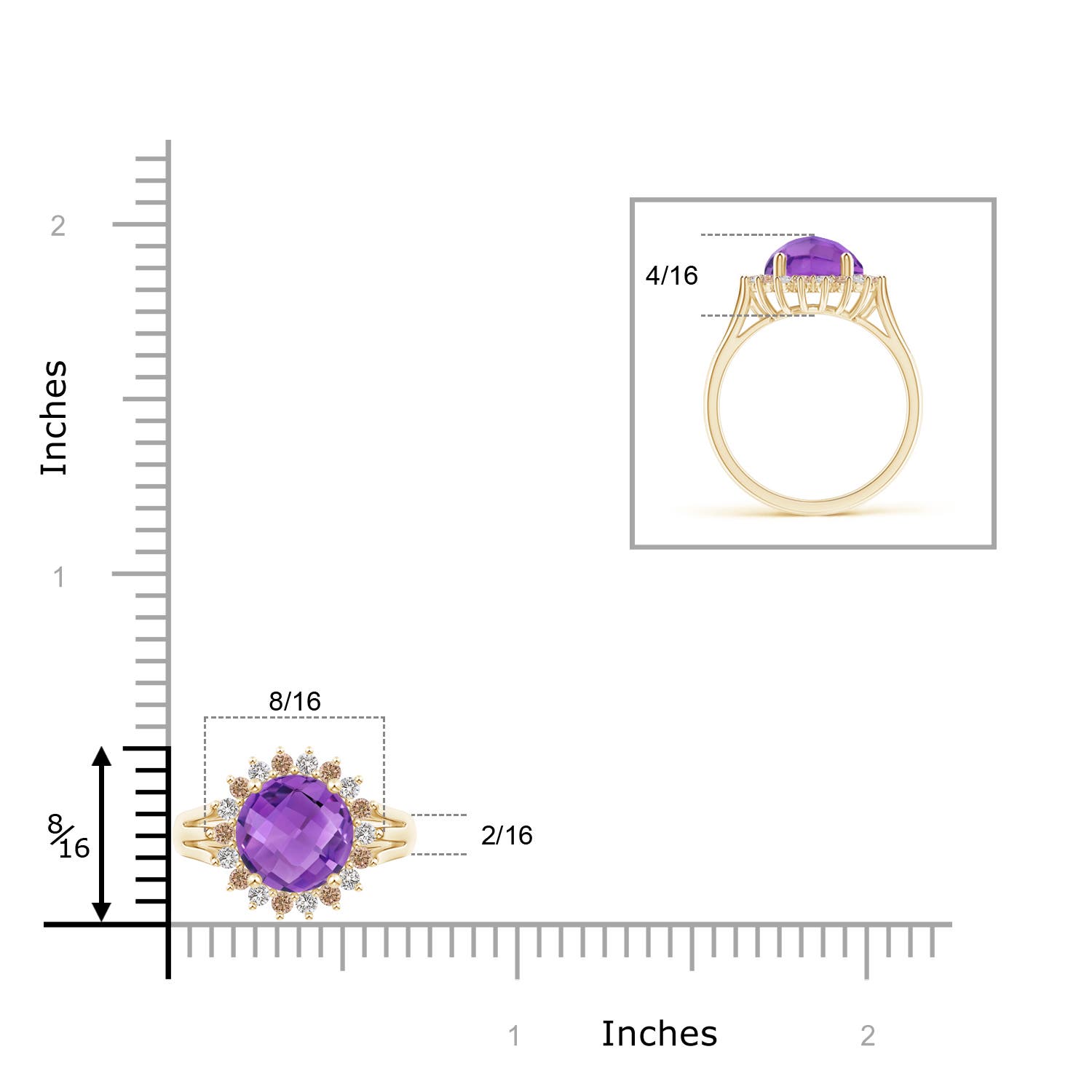 AA - Amethyst / 2.1 CT / 14 KT Yellow Gold