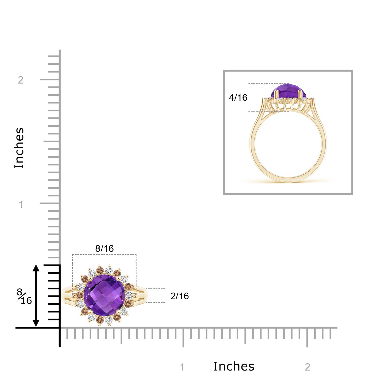 AAA - Amethyst / 2.1 CT / 14 KT Yellow Gold