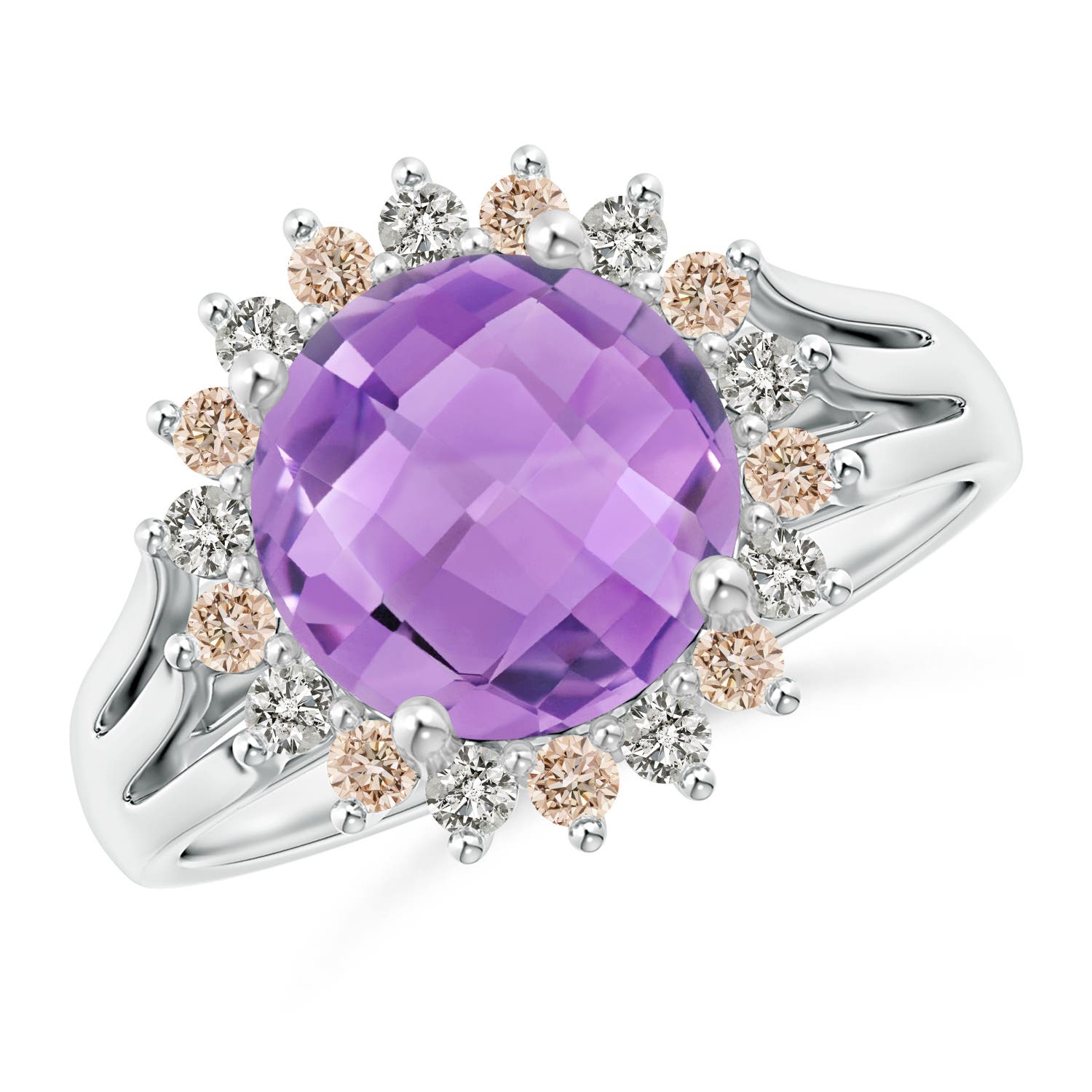 A - Amethyst / 3 CT / 14 KT White Gold