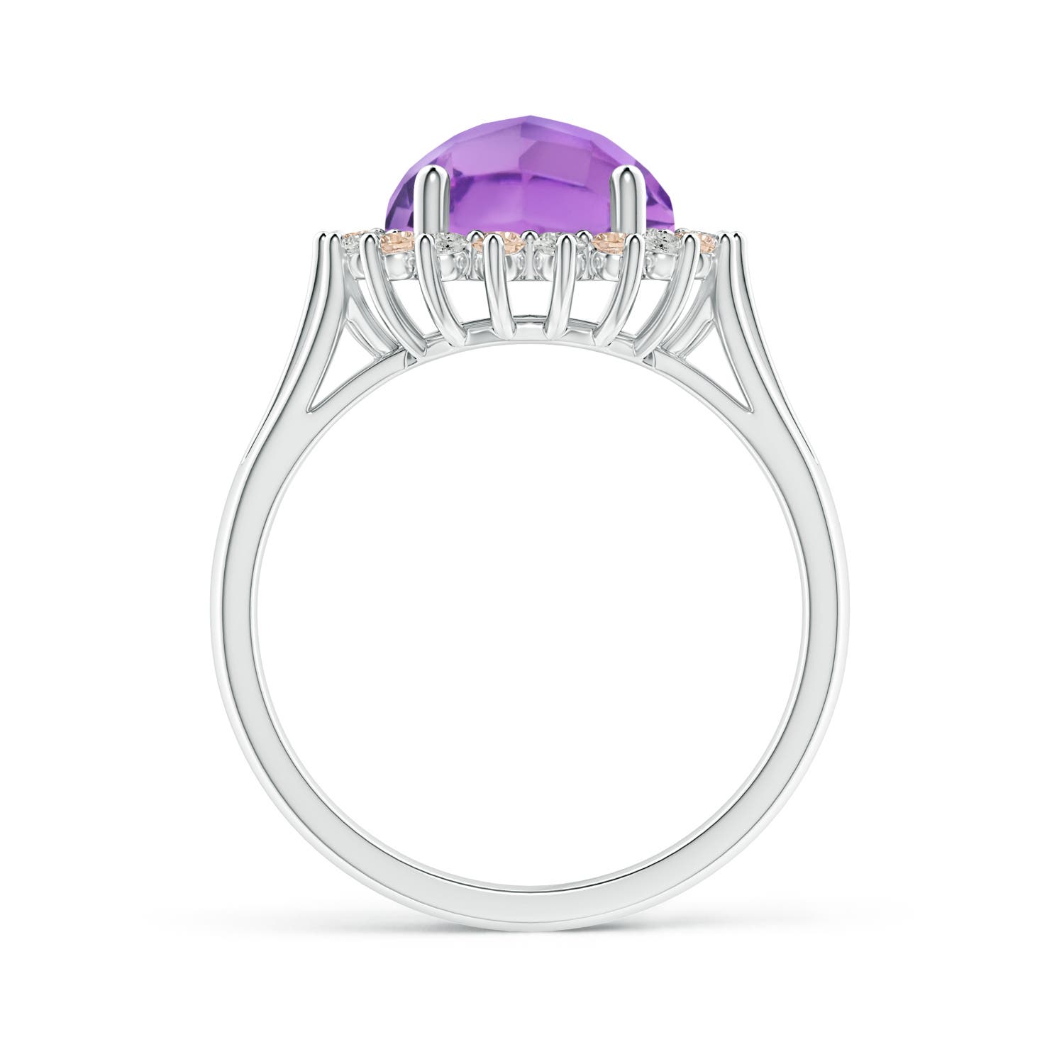 A - Amethyst / 3 CT / 14 KT White Gold