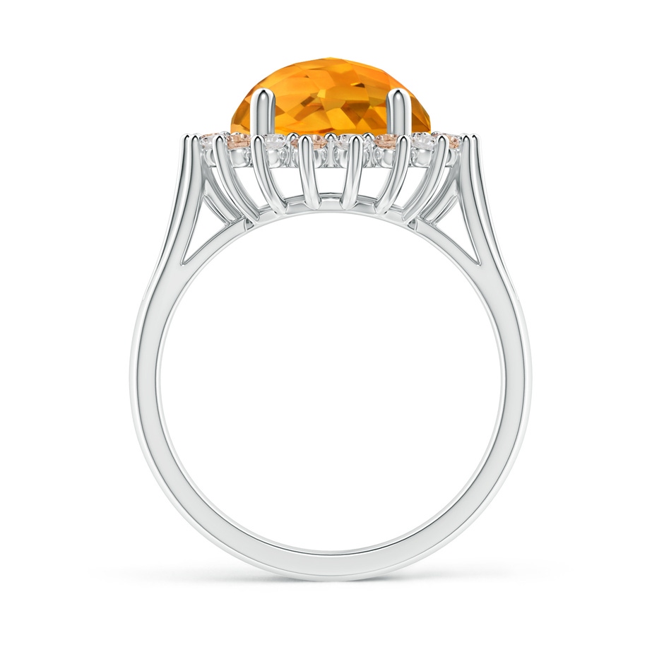 10mm AA Round Citrine Triple Split Shank Ring with Alternating Halo in White Gold side-1