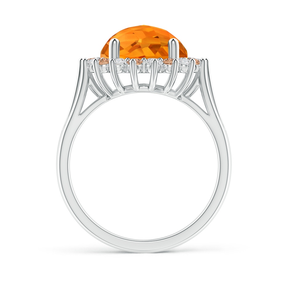 10mm AAA Round Citrine Triple Split Shank Ring with Alternating Halo in White Gold side-1