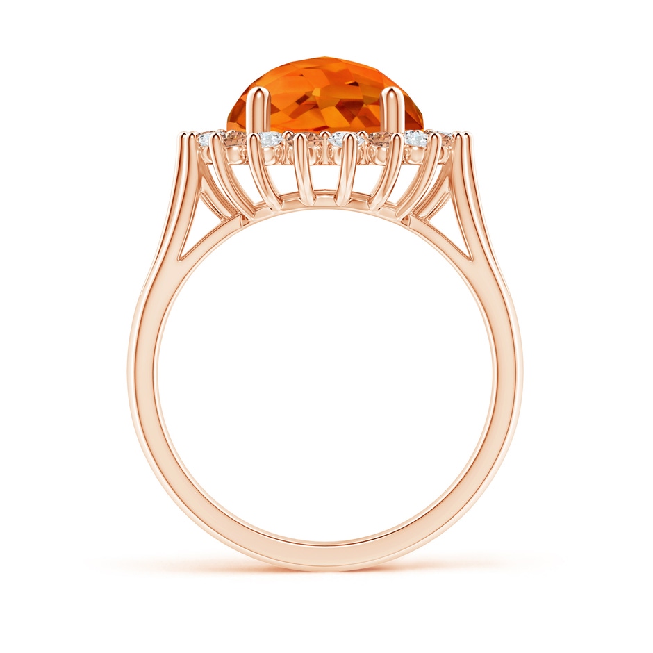 10mm AAAA Round Citrine Triple Split Shank Ring with Alternating Halo in Rose Gold side-1