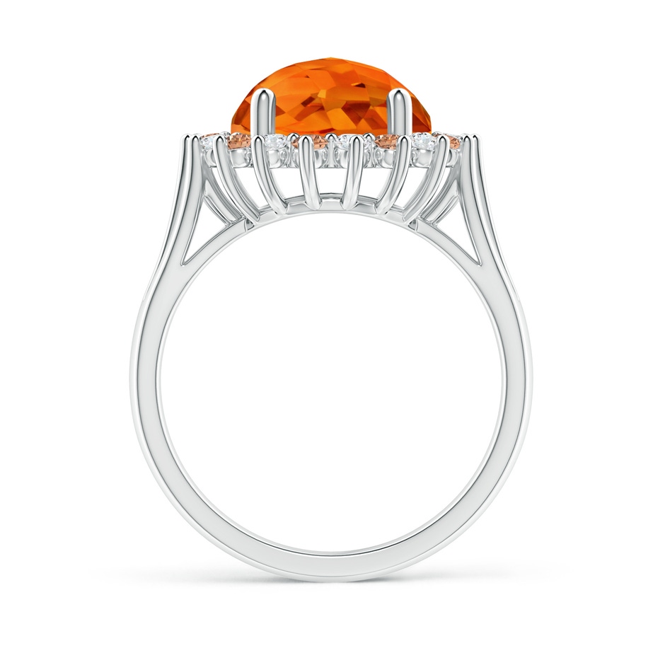 10mm AAAA Round Citrine Triple Split Shank Ring with Alternating Halo in White Gold side-1