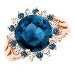 Halo London Blue Topaz Halo Rings