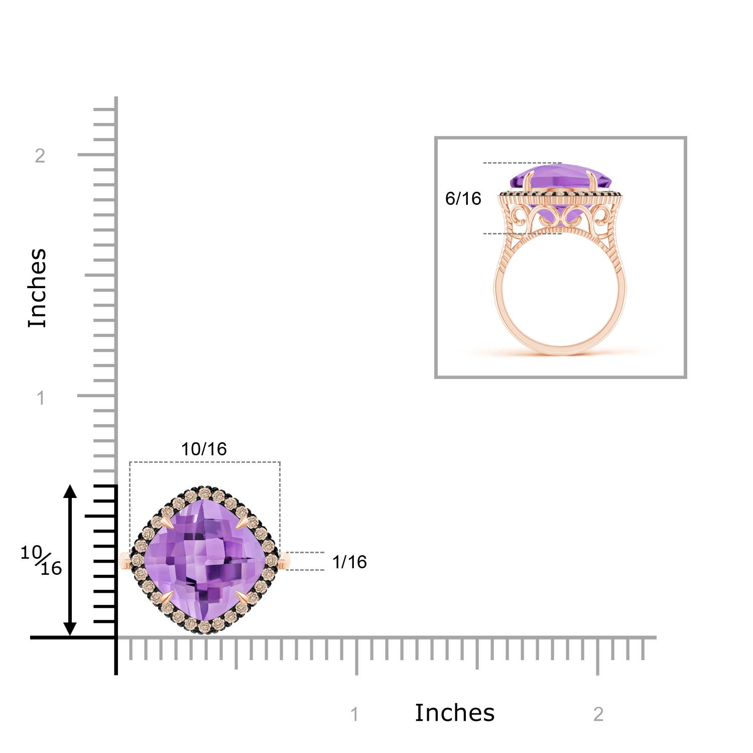 A - Amethyst / 4.98 CT / 14 KT Rose Gold