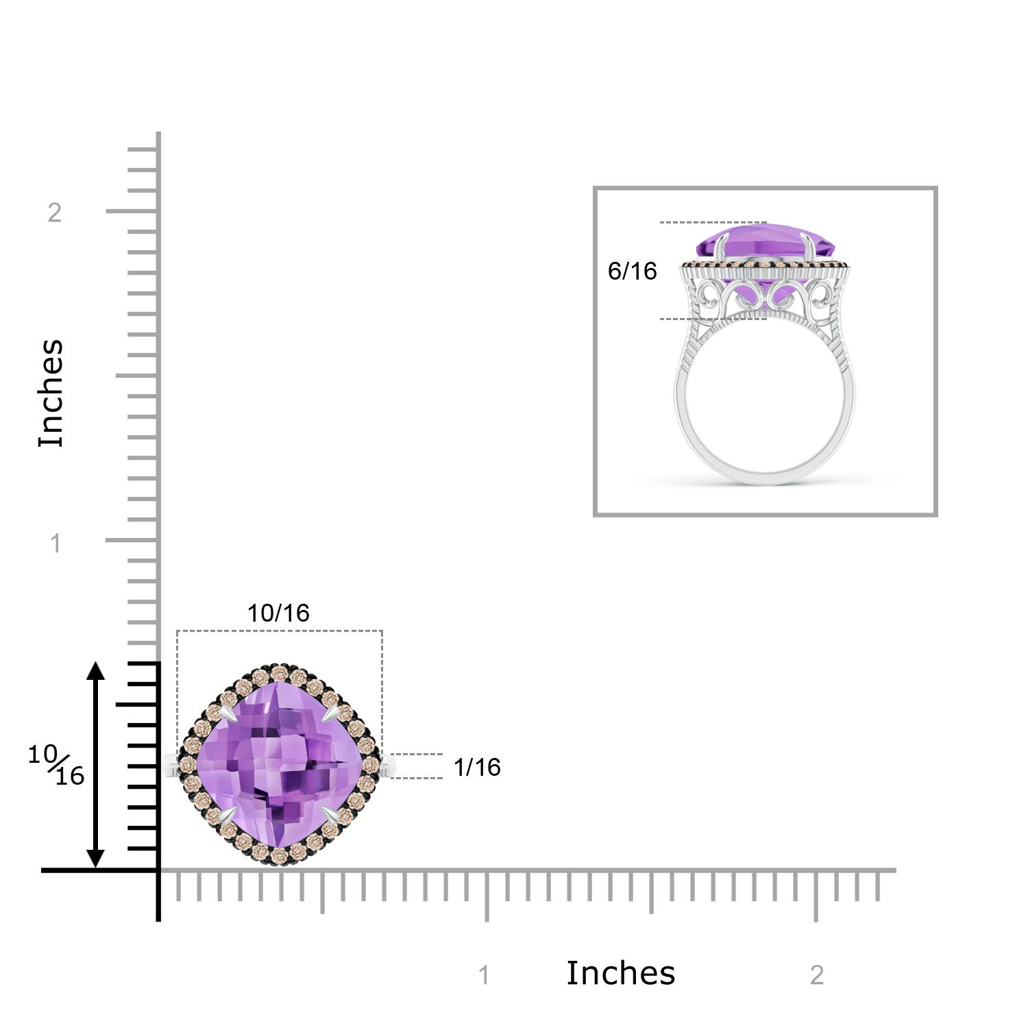 A - Amethyst / 4.98 CT / 14 KT White Gold