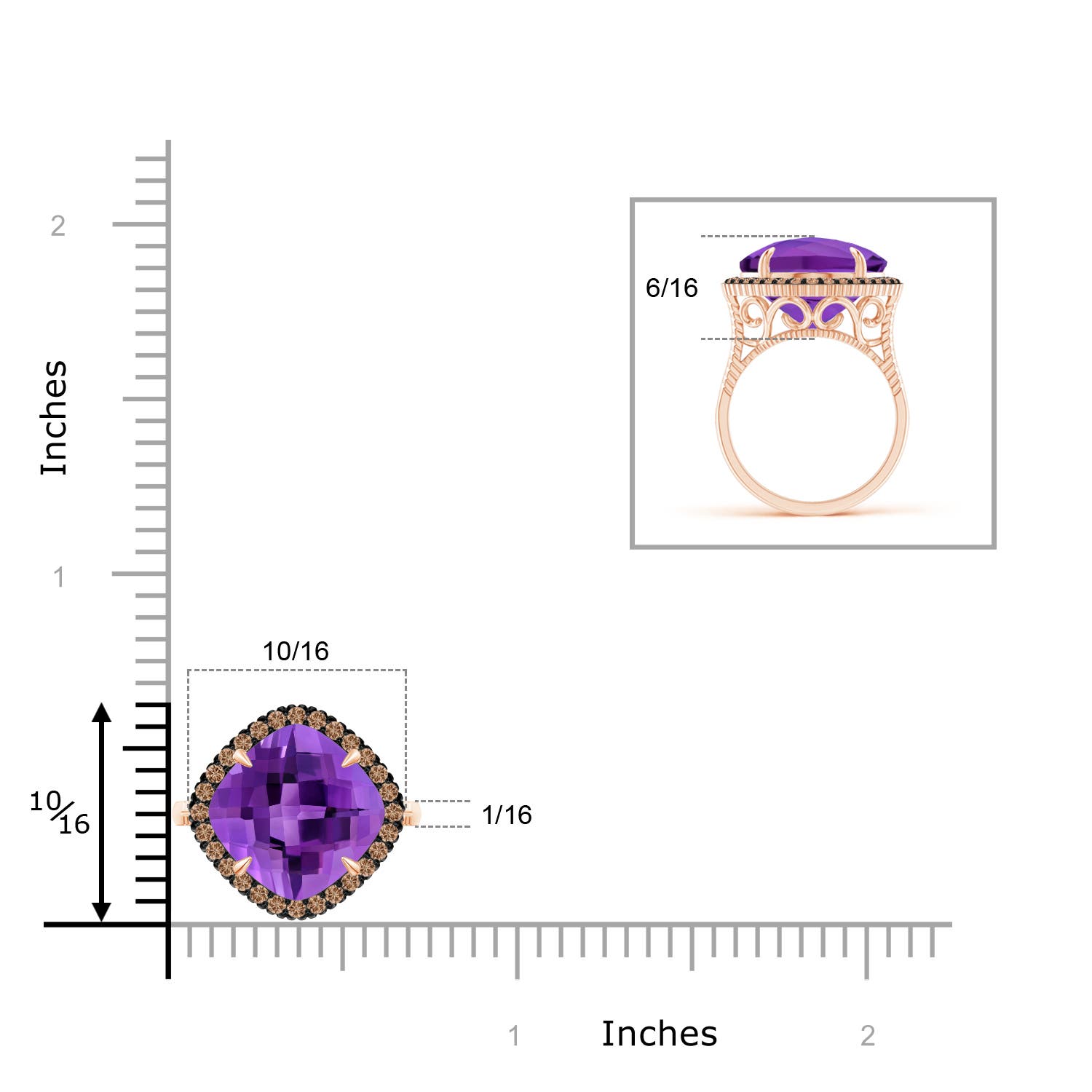 AAA - Amethyst / 4.98 CT / 14 KT Rose Gold