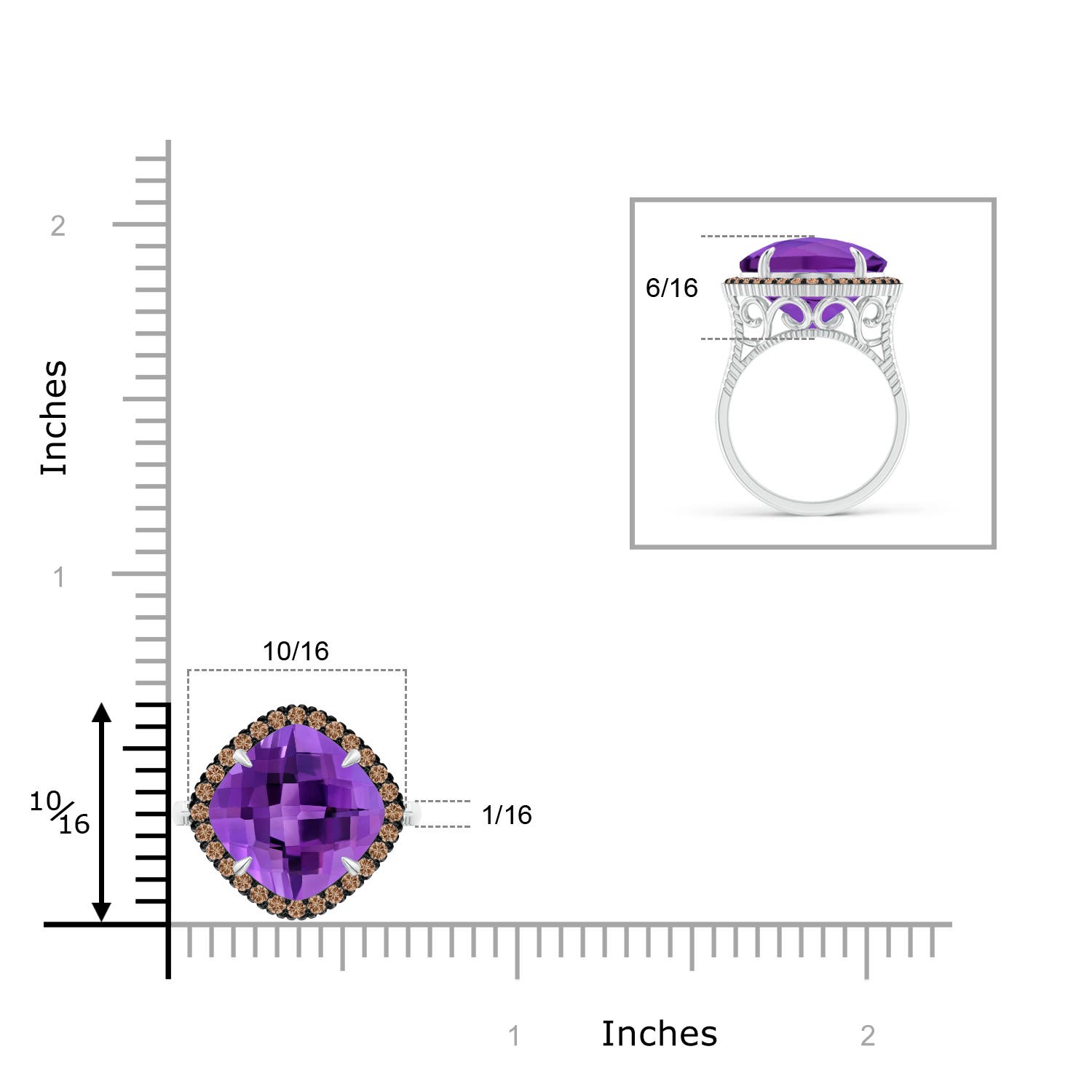 AAA - Amethyst / 4.98 CT / 14 KT White Gold