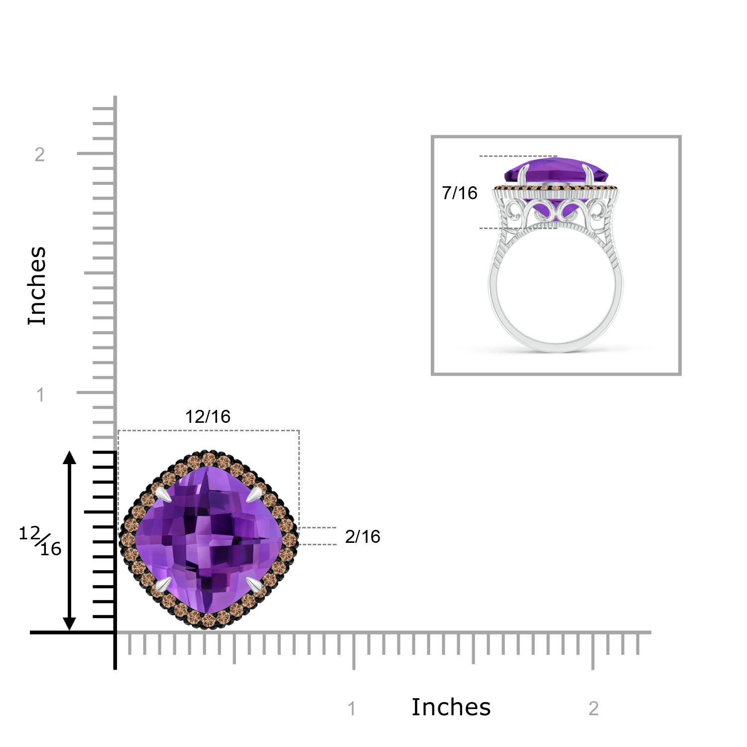 AAA - Amethyst / 8.38 CT / 14 KT White Gold