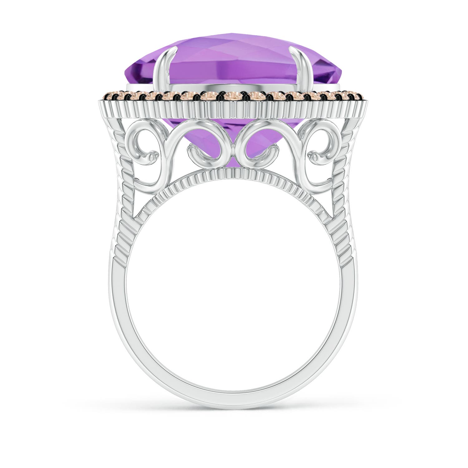 A - Amethyst / 14.08 CT / 14 KT White Gold