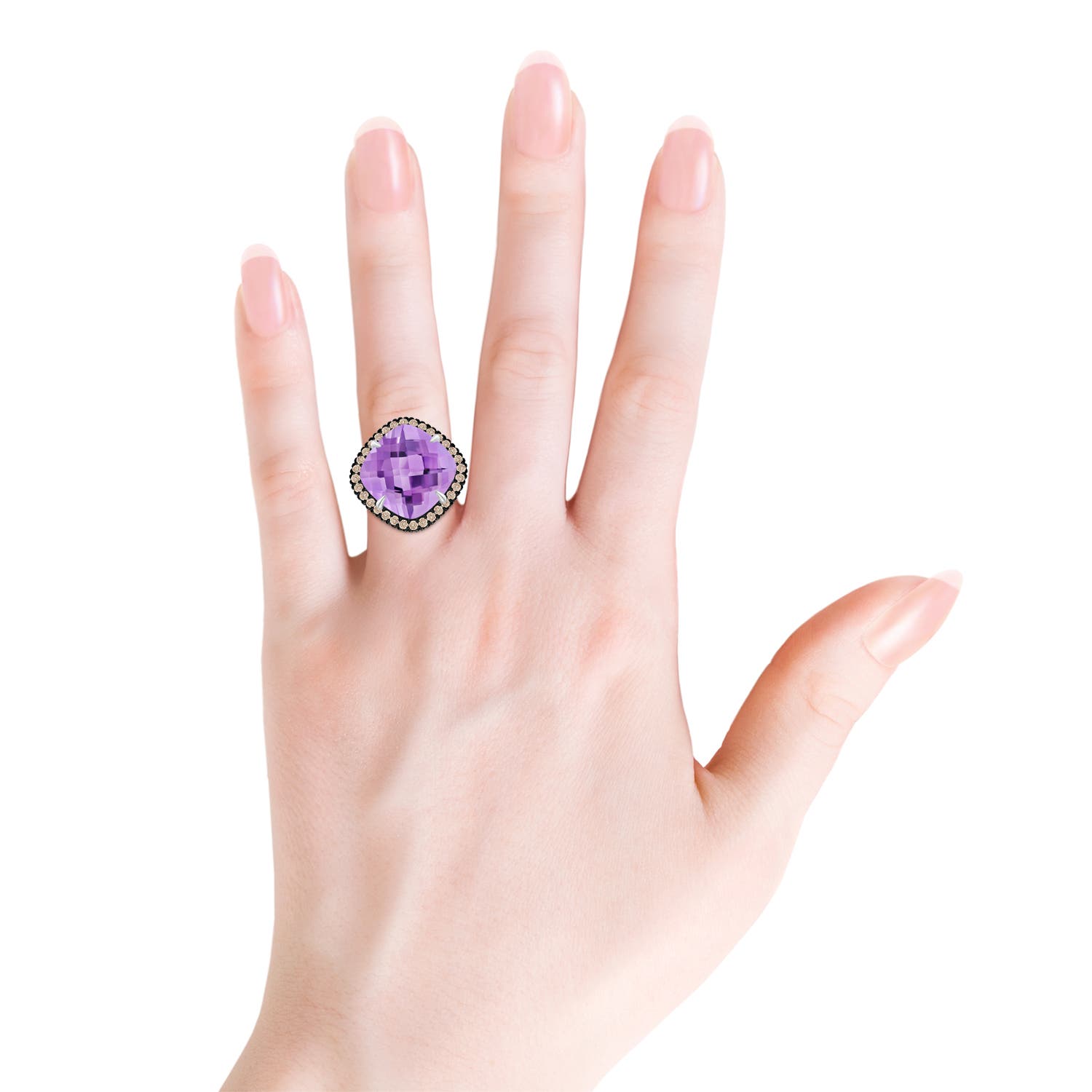 A - Amethyst / 14.08 CT / 14 KT White Gold