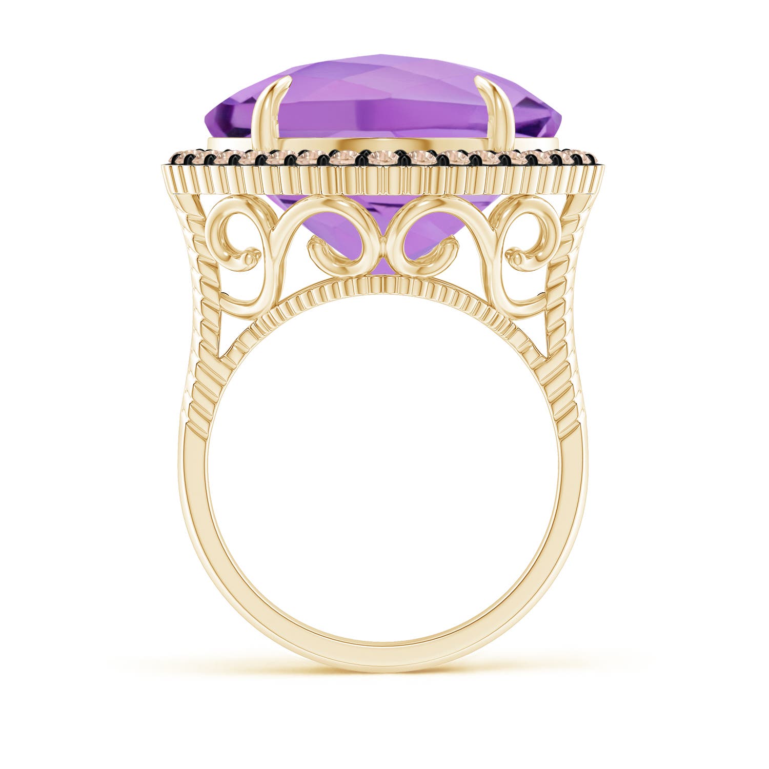 A - Amethyst / 14.08 CT / 14 KT Yellow Gold