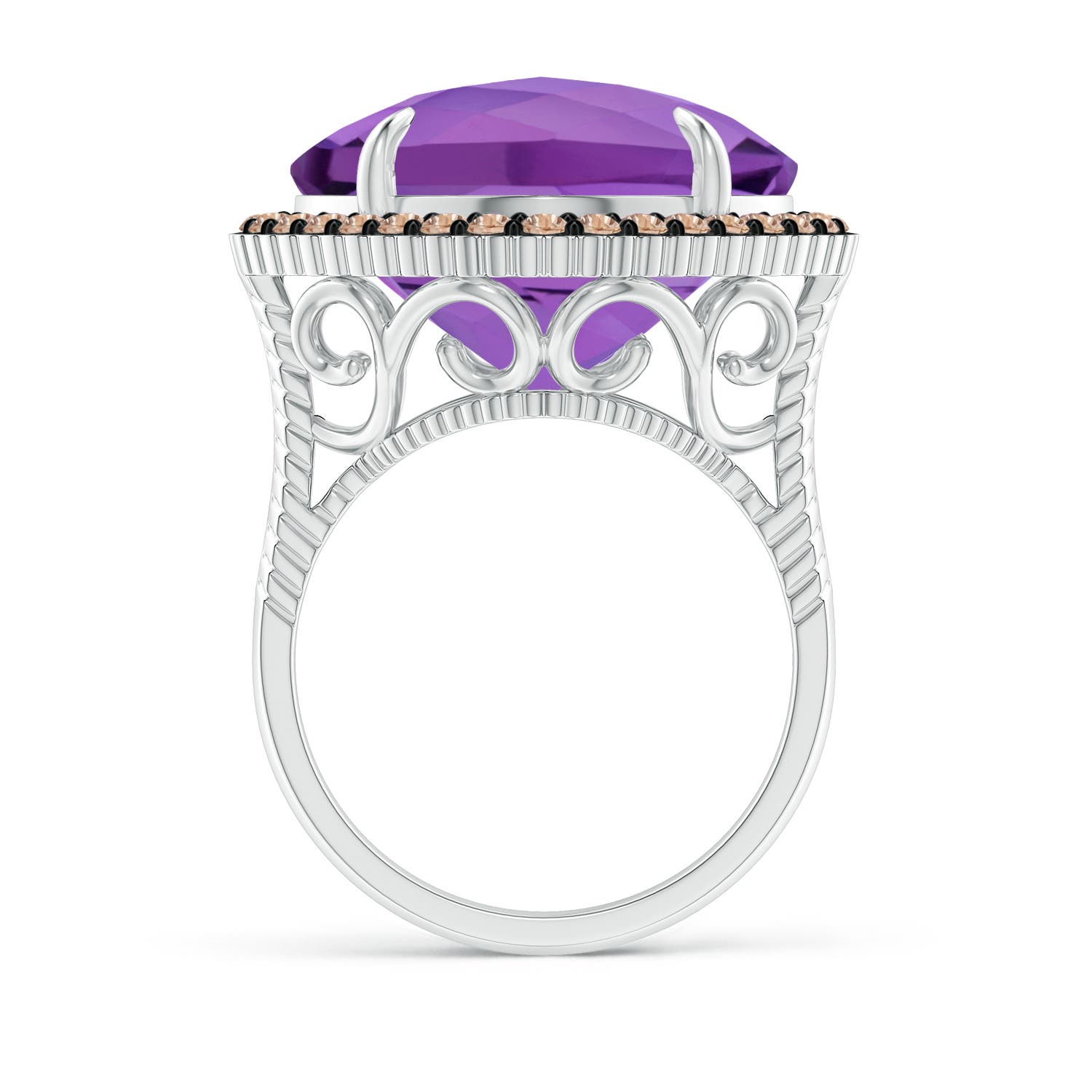 AA - Amethyst / 14.08 CT / 14 KT White Gold