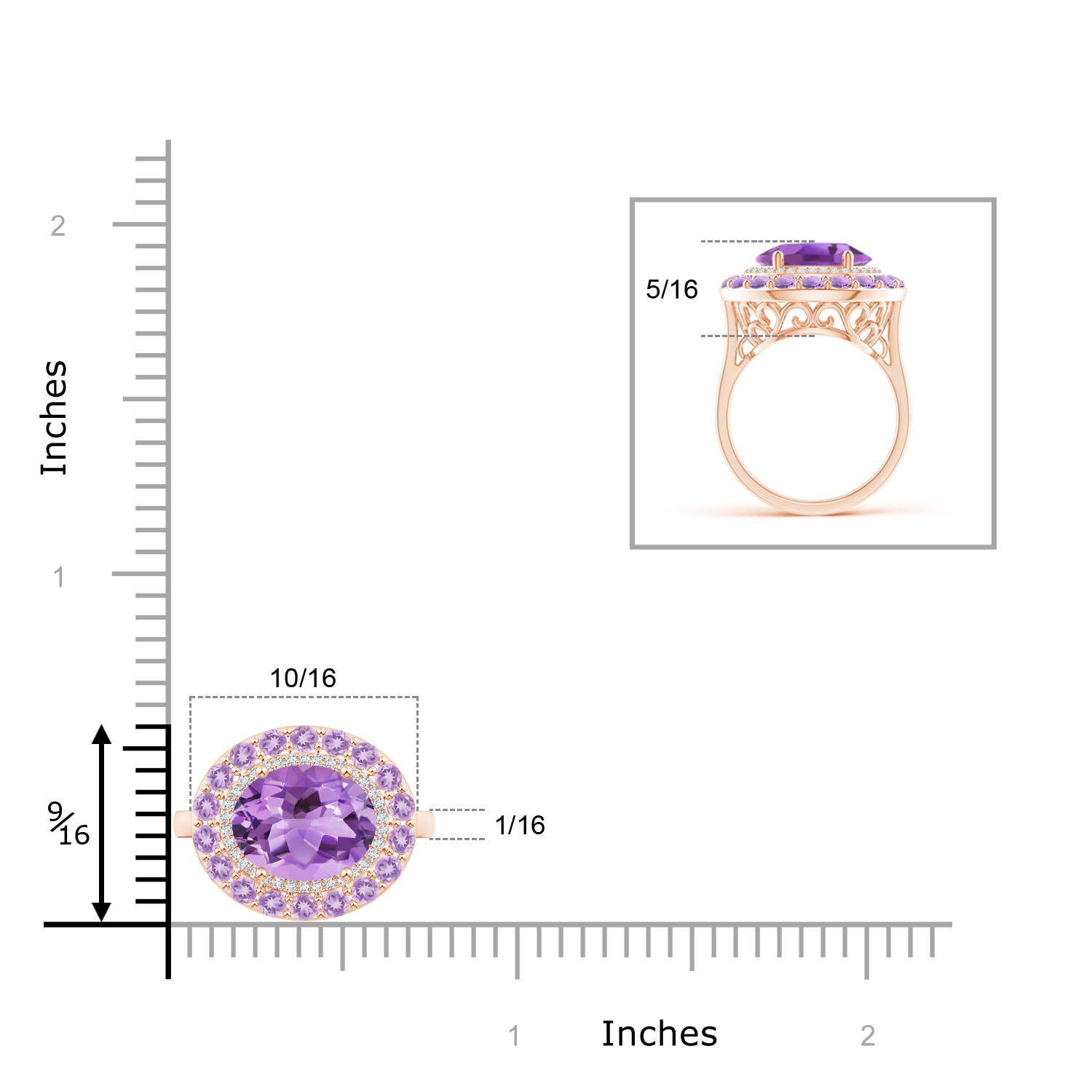 A - Amethyst / 2.93 CT / 14 KT Rose Gold