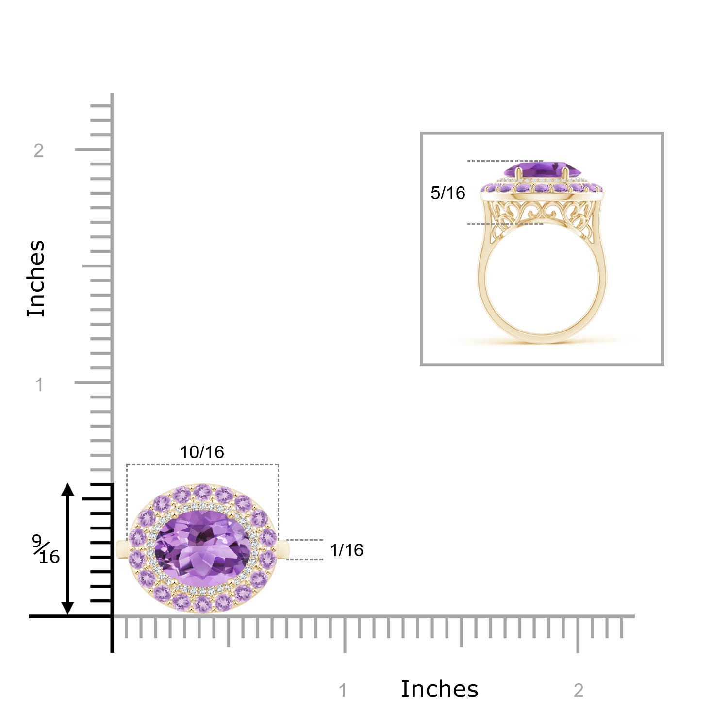 A - Amethyst / 2.93 CT / 14 KT Yellow Gold