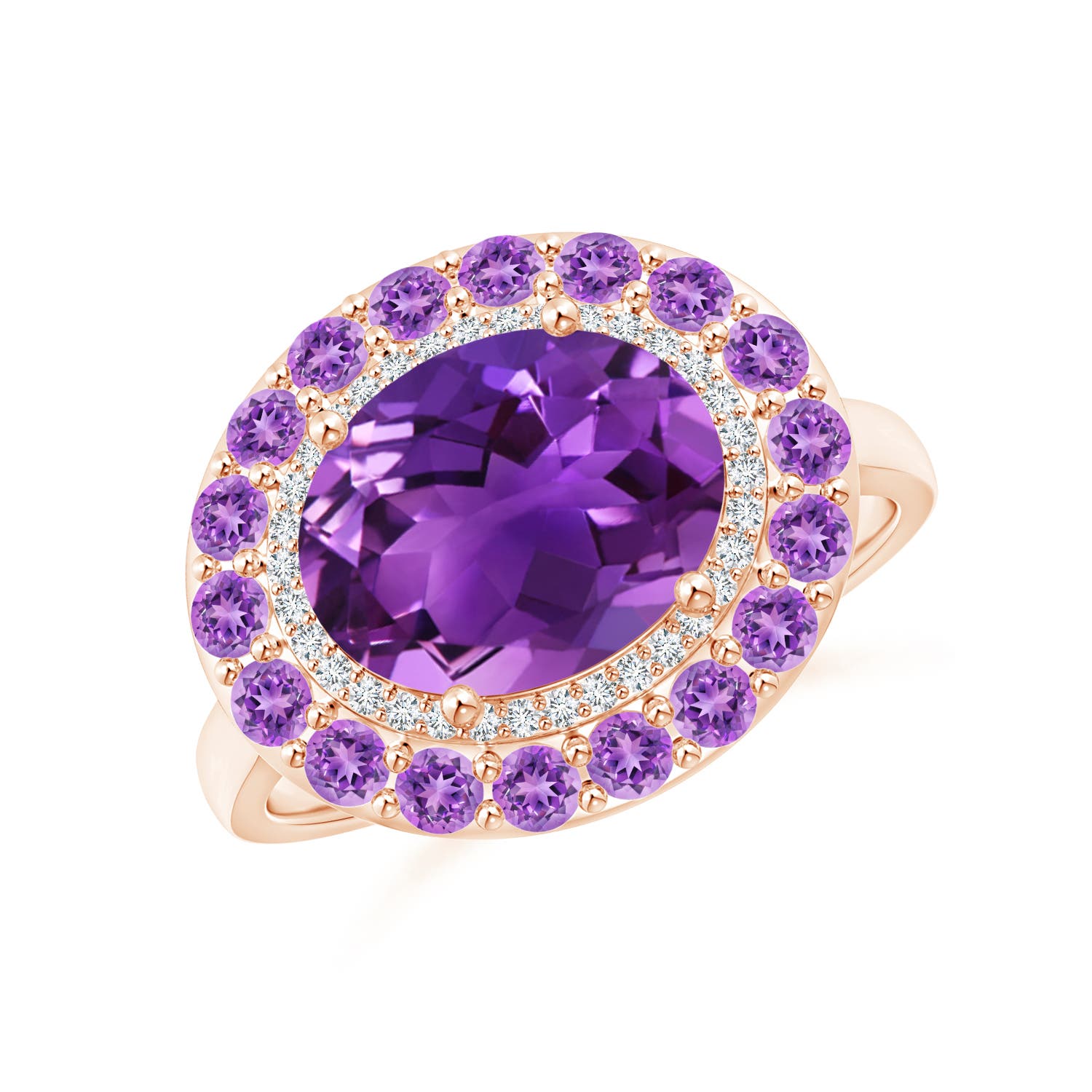 AAAA - Amethyst / 2.93 CT / 14 KT Rose Gold