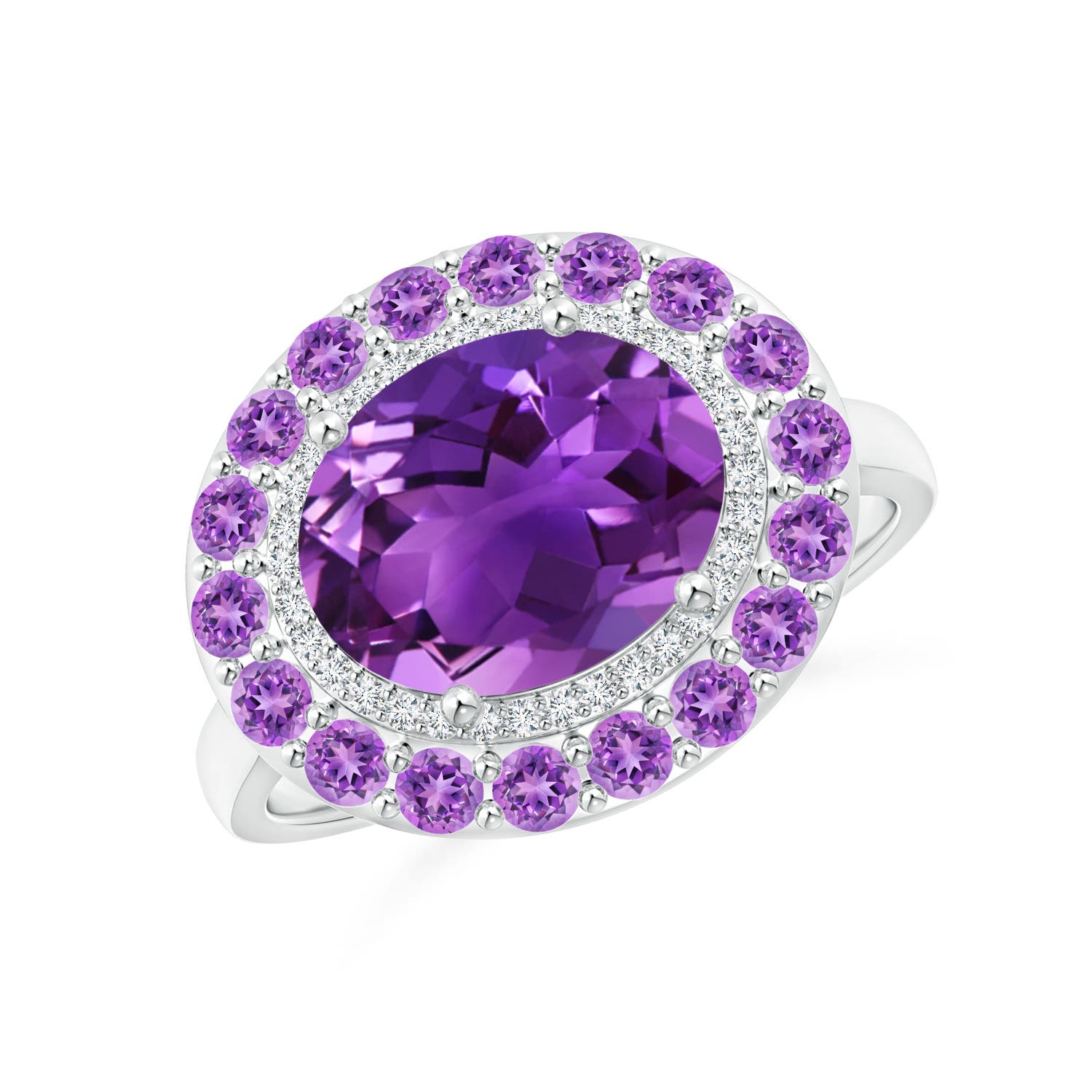 AAAA - Amethyst / 2.93 CT / 14 KT White Gold