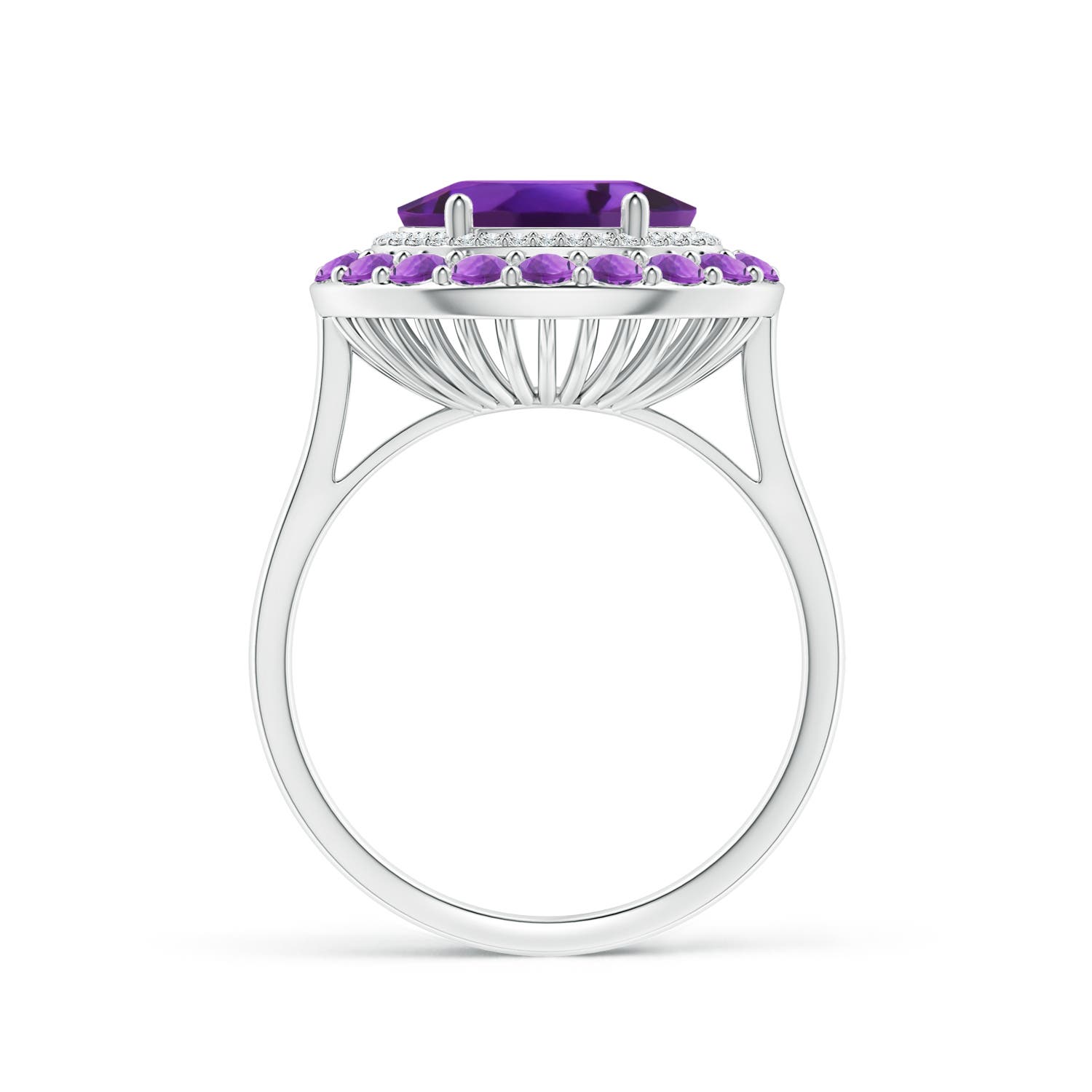 AAAA - Amethyst / 2.93 CT / 14 KT White Gold