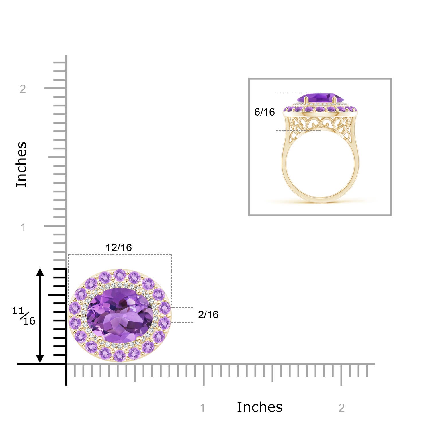 AA - Amethyst / 5.55 CT / 14 KT Yellow Gold