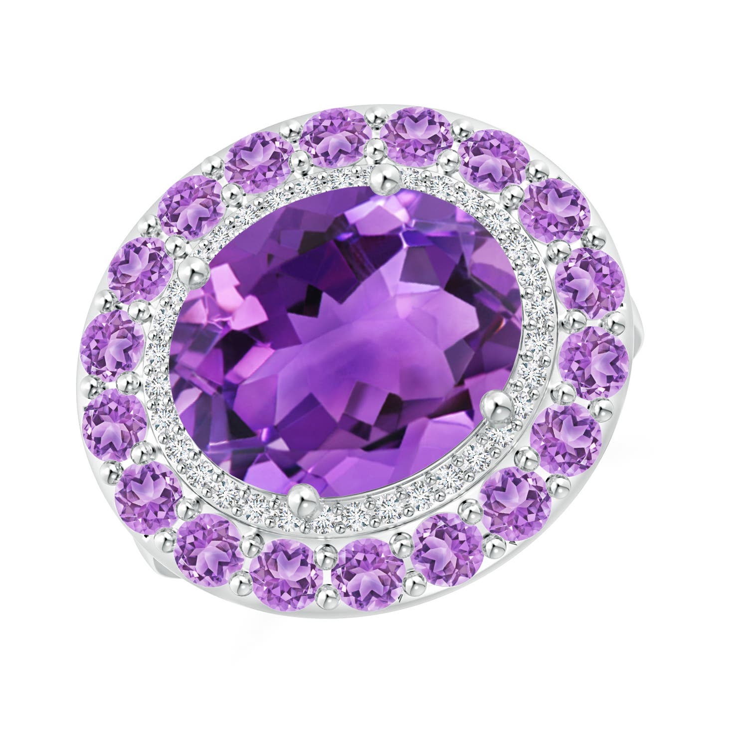 AAA - Amethyst / 5.55 CT / 14 KT White Gold