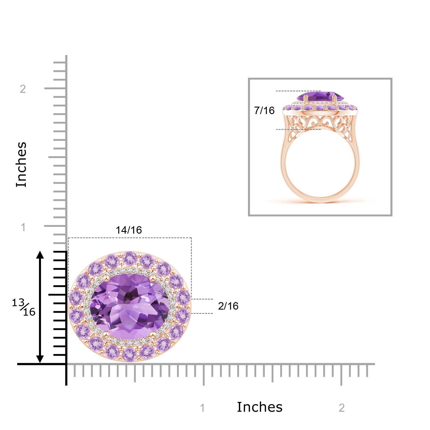 A - Amethyst / 8.52 CT / 14 KT Rose Gold