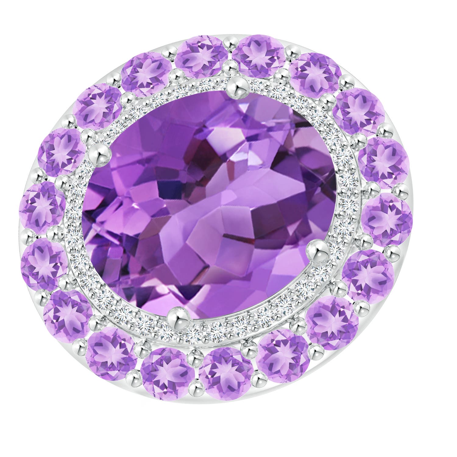 AA - Amethyst / 8.52 CT / 14 KT White Gold