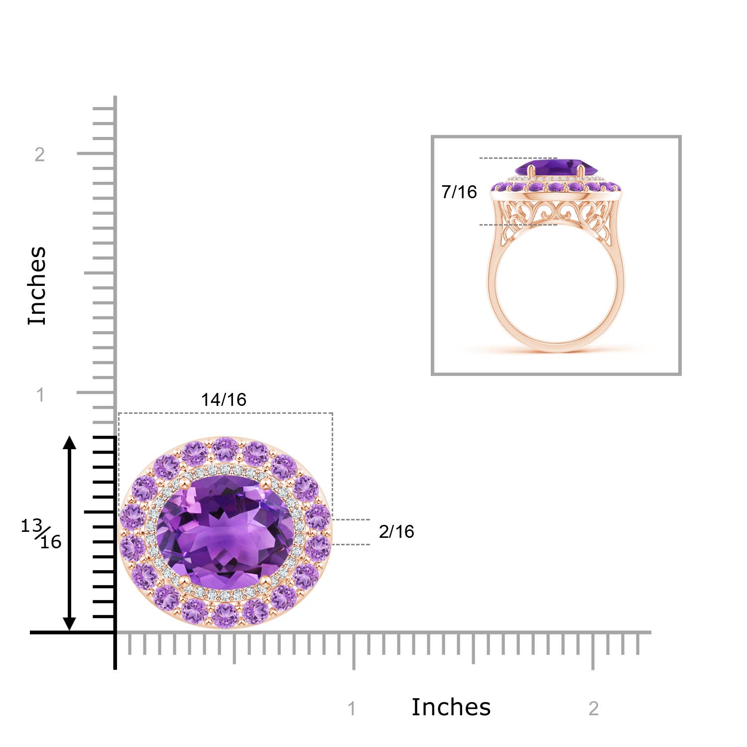 AAA - Amethyst / 8.52 CT / 14 KT Rose Gold